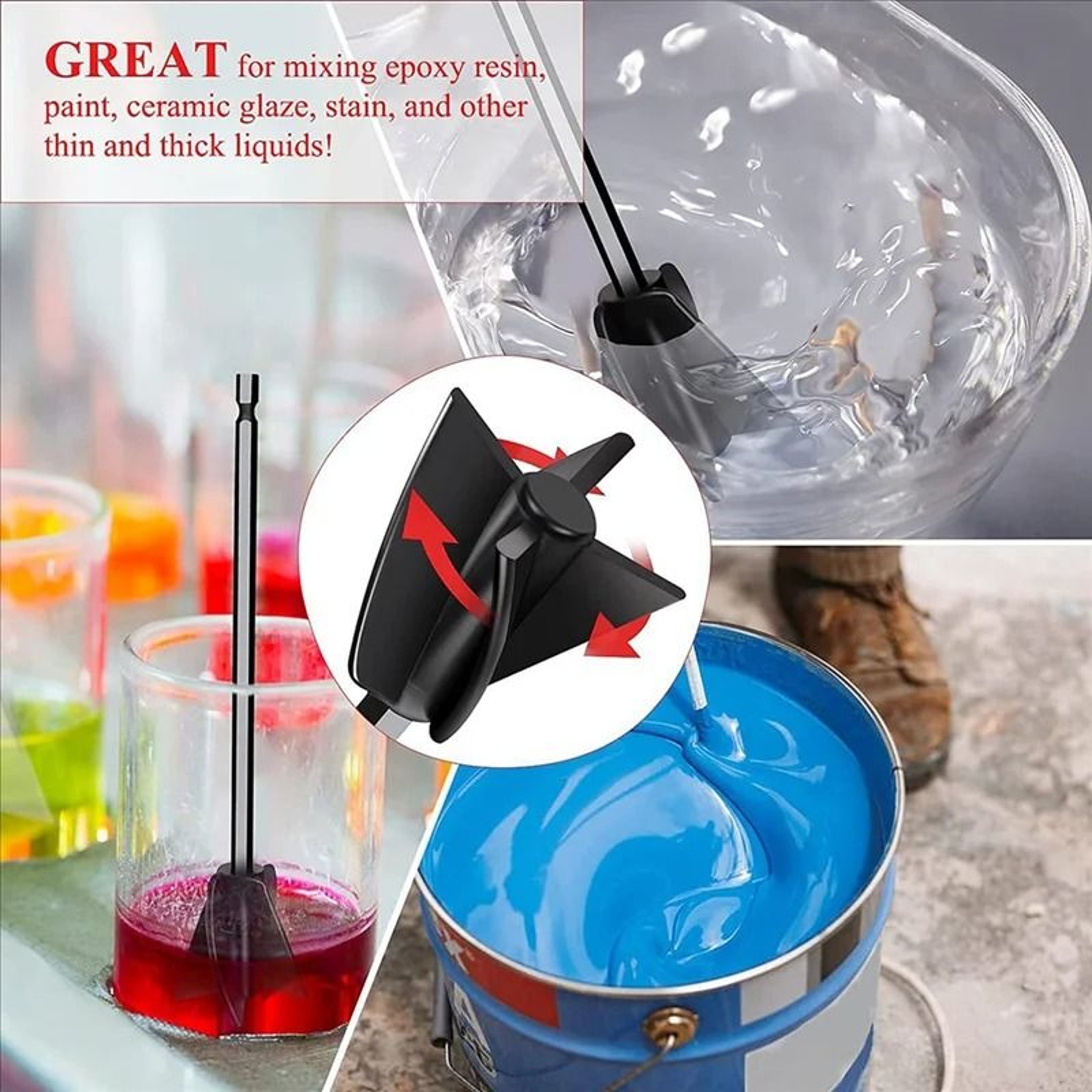 Epoxy Mixer Paint Drill Attachment Paddle 4