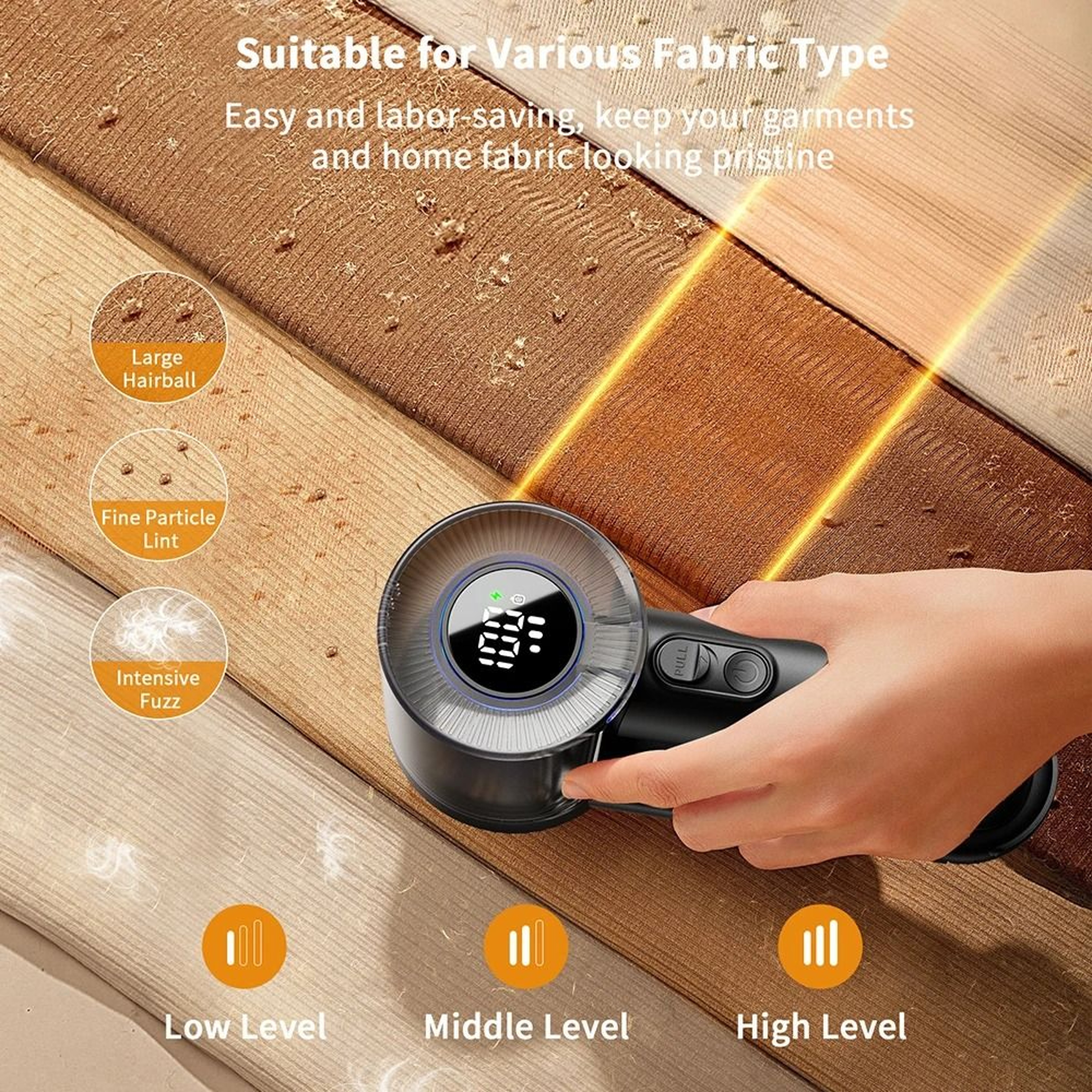 Rechargeable Fabric Shaver With LED Display And Three Speed Settings 1