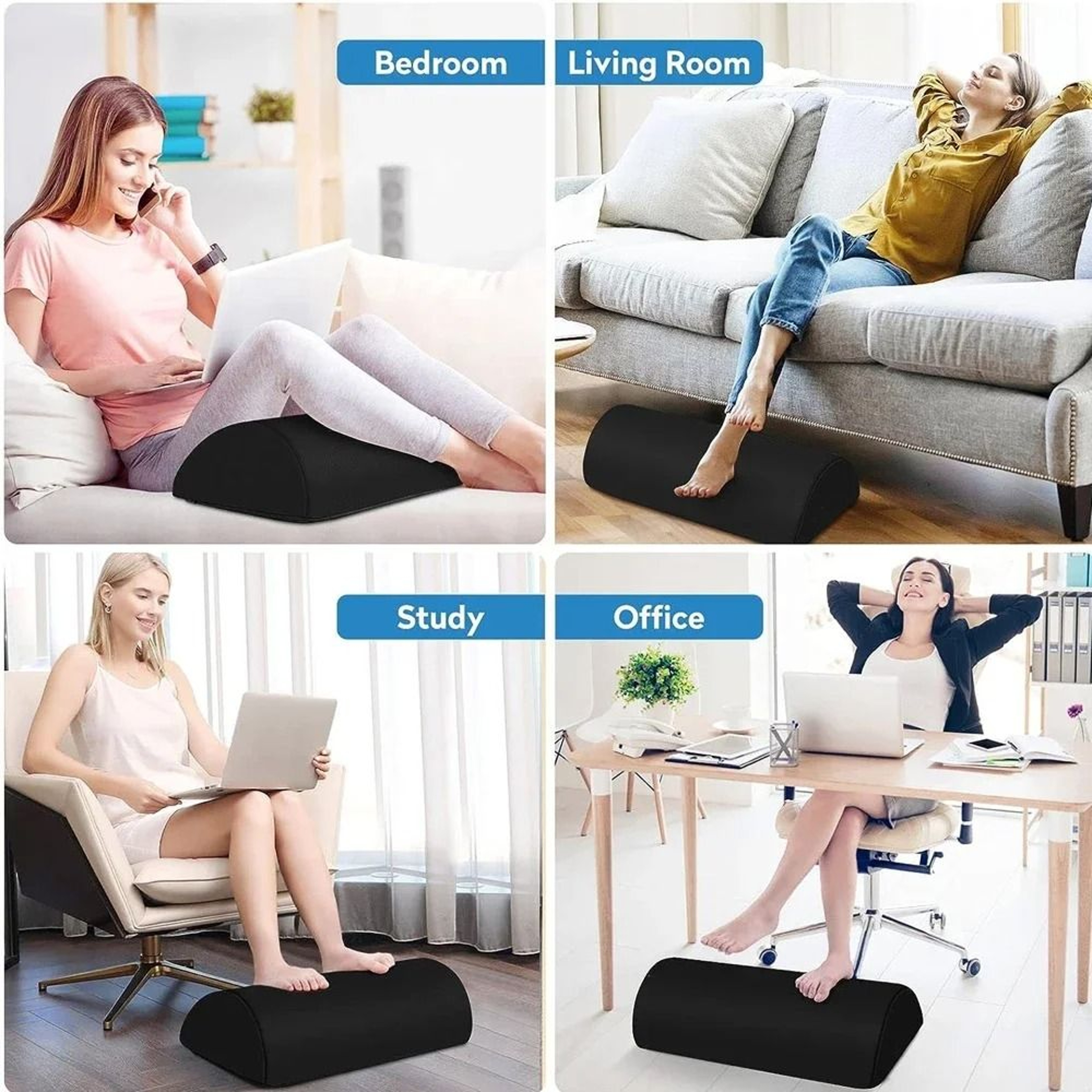 Ergonomic Memory Foam Foot Rest For Under Desk Comfort 5