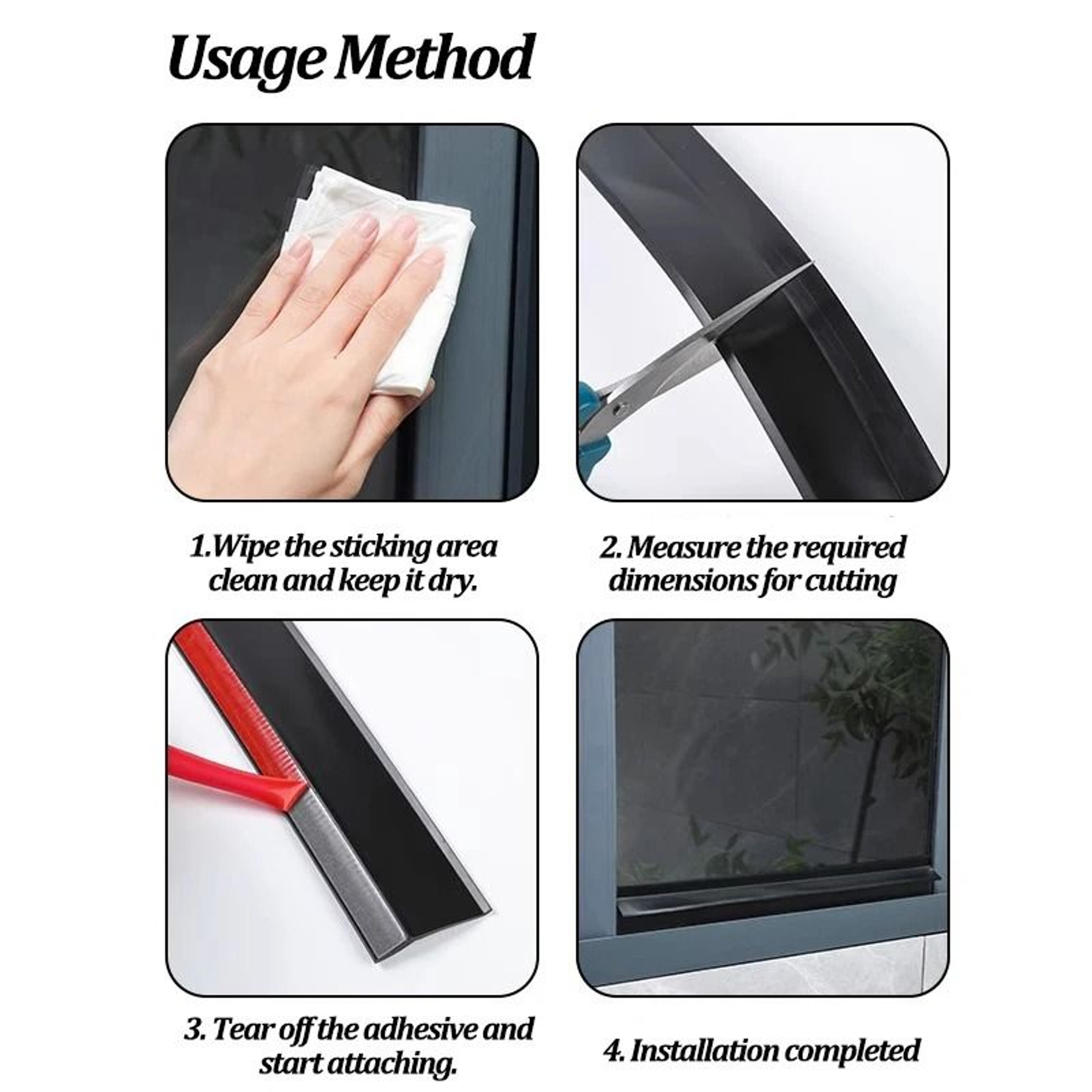 Home Window Water Blocking Bar Sliding Window Rain Weatherstrip Balcony Insulation Windproof Sealin 2
