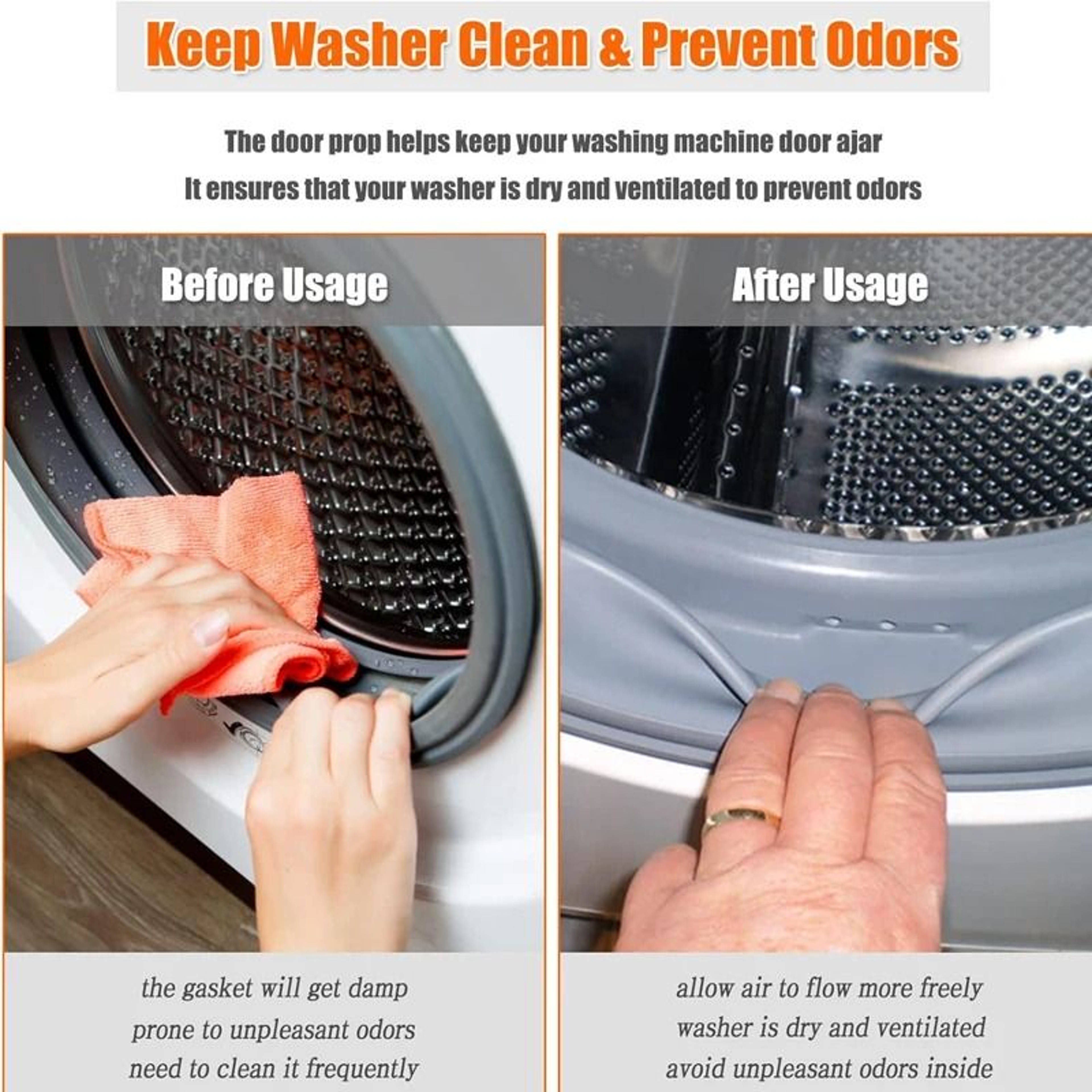 Silicone Washer Door Prop Magnetic Washing Machine Door Holder Keep Washer Door Open 4