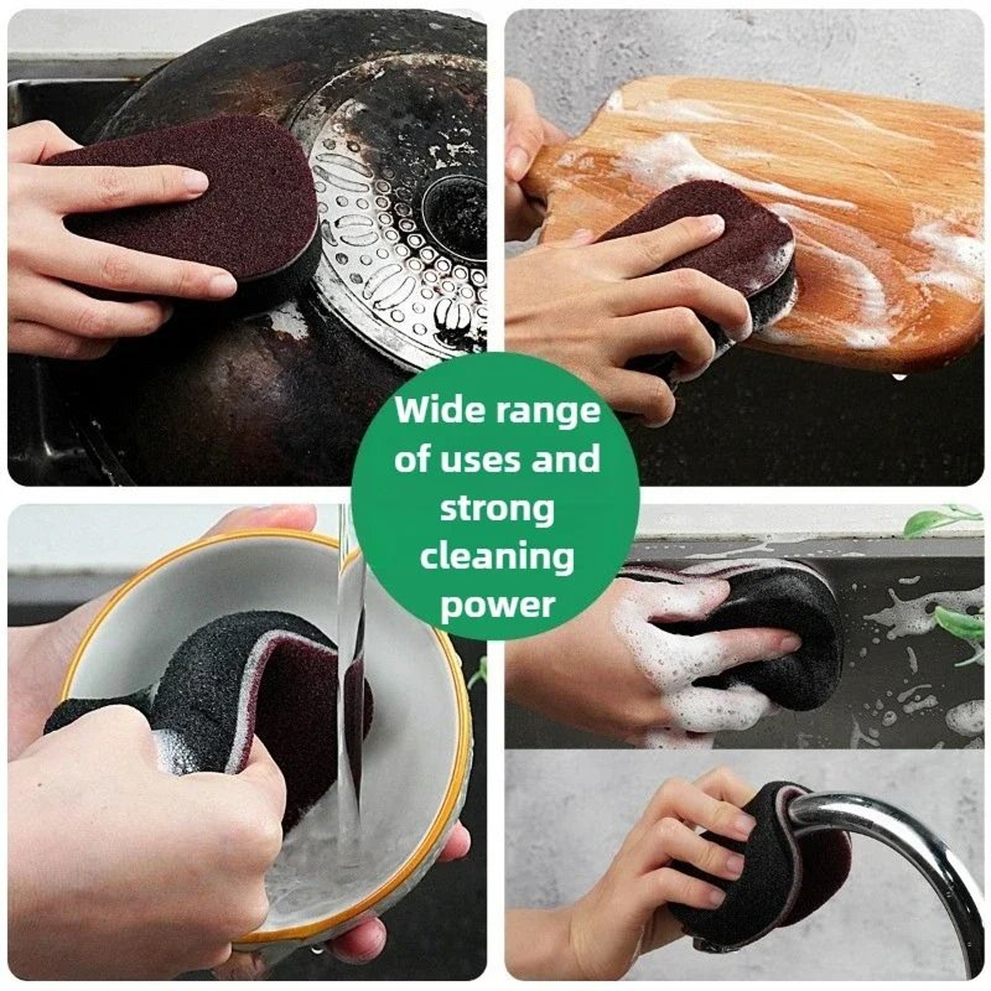 Double Sided Magic Sponge Thick Cleaning Brush For Kitchen And Cookware 4