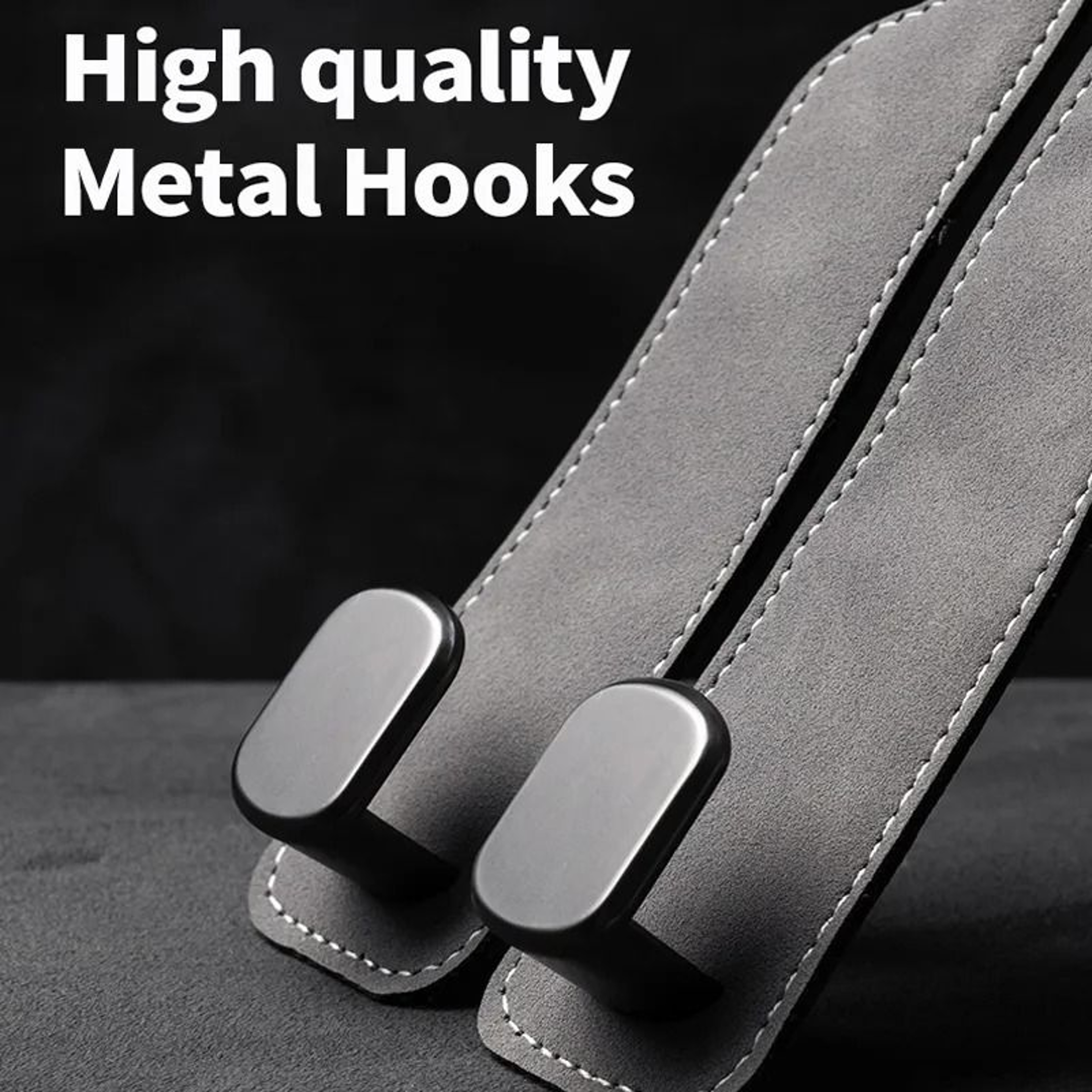 Smart Car Seat Back Double Hook Suede Style For Rear Storage 2