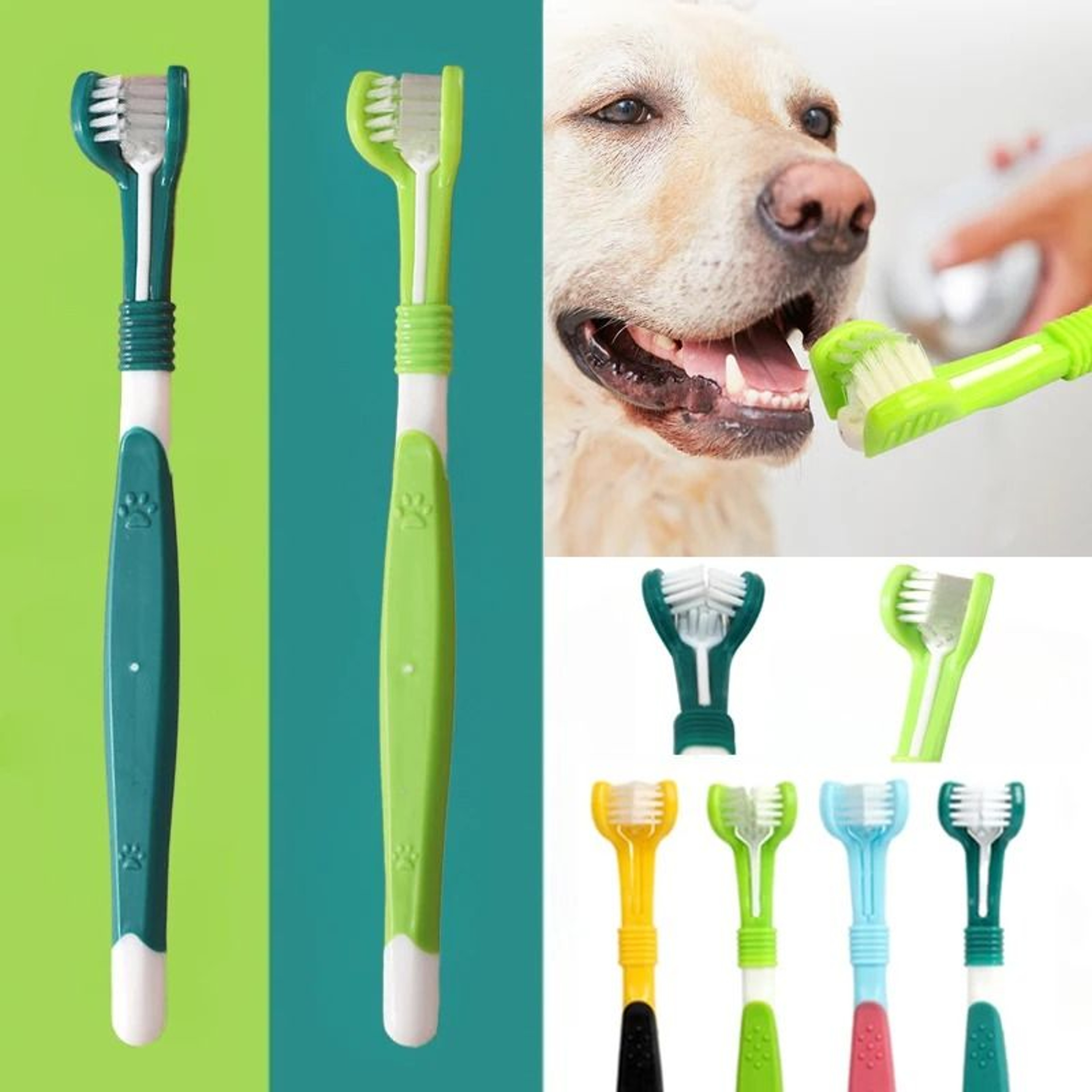 Three Sided Toothbrush For Dogs And Cats 0