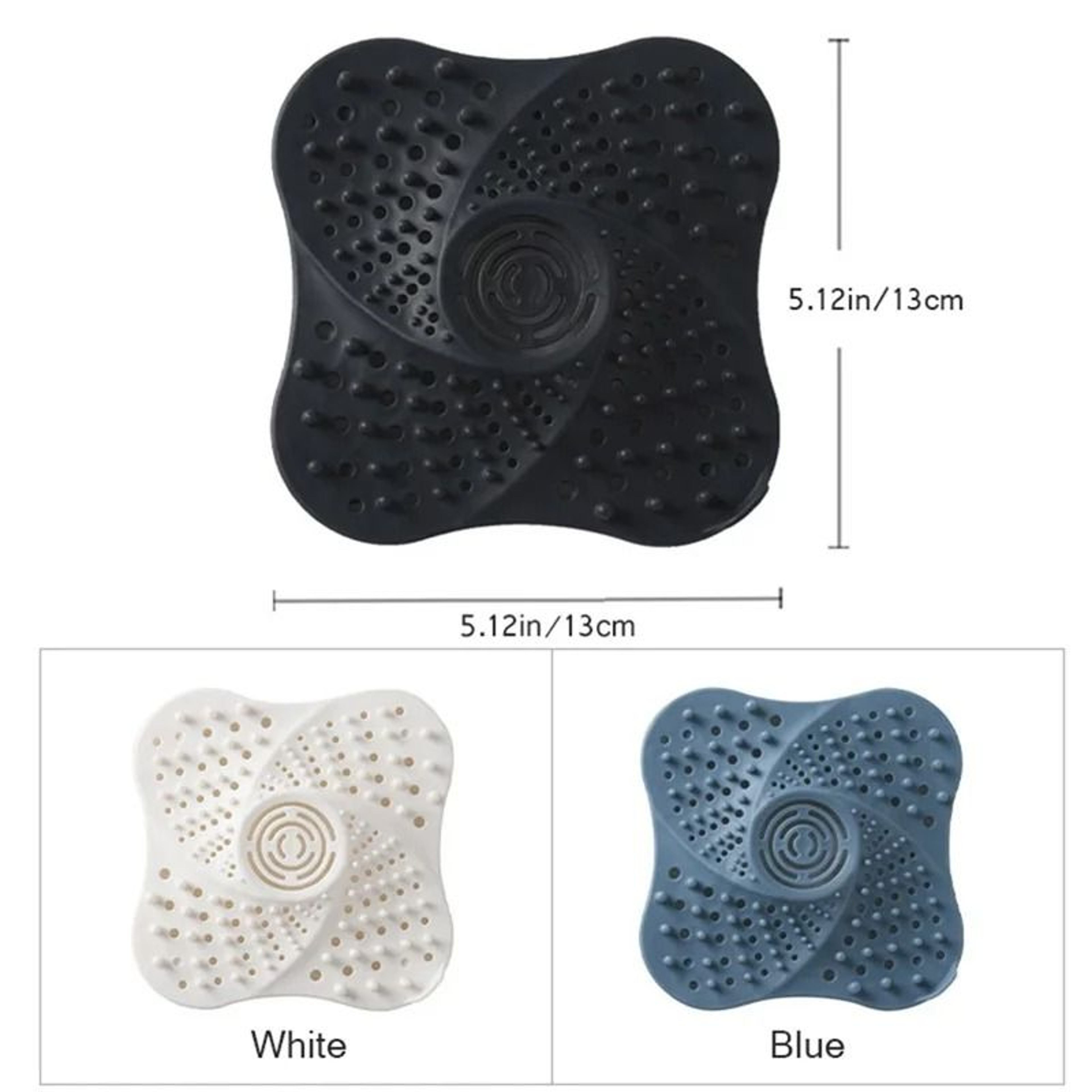 Silicone Shower Drain Hair Catcher With Suction Cups For Bath And Kitchen 1
