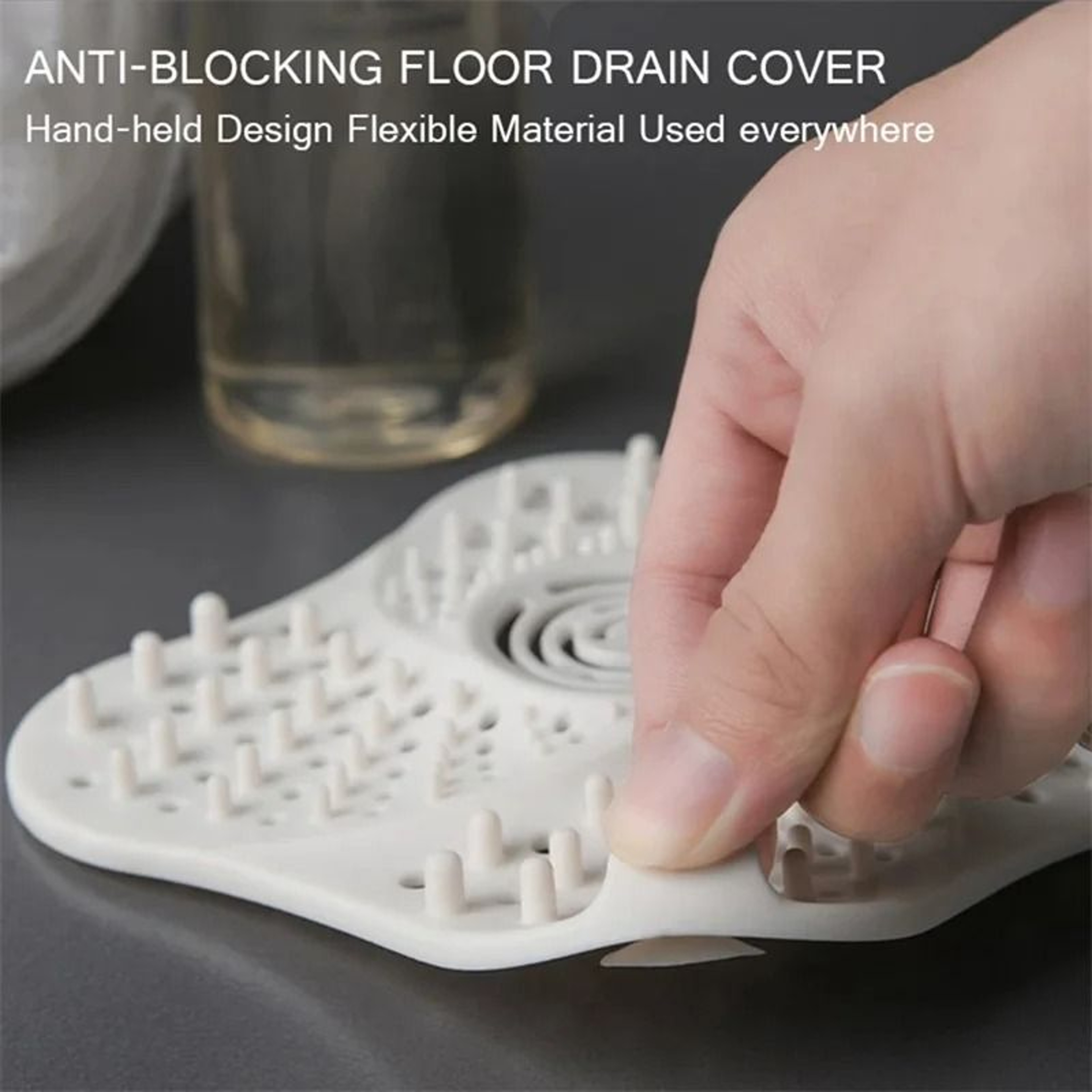 Silicone Shower Drain Hair Catcher With Suction Cups For Bath And Kitchen 2