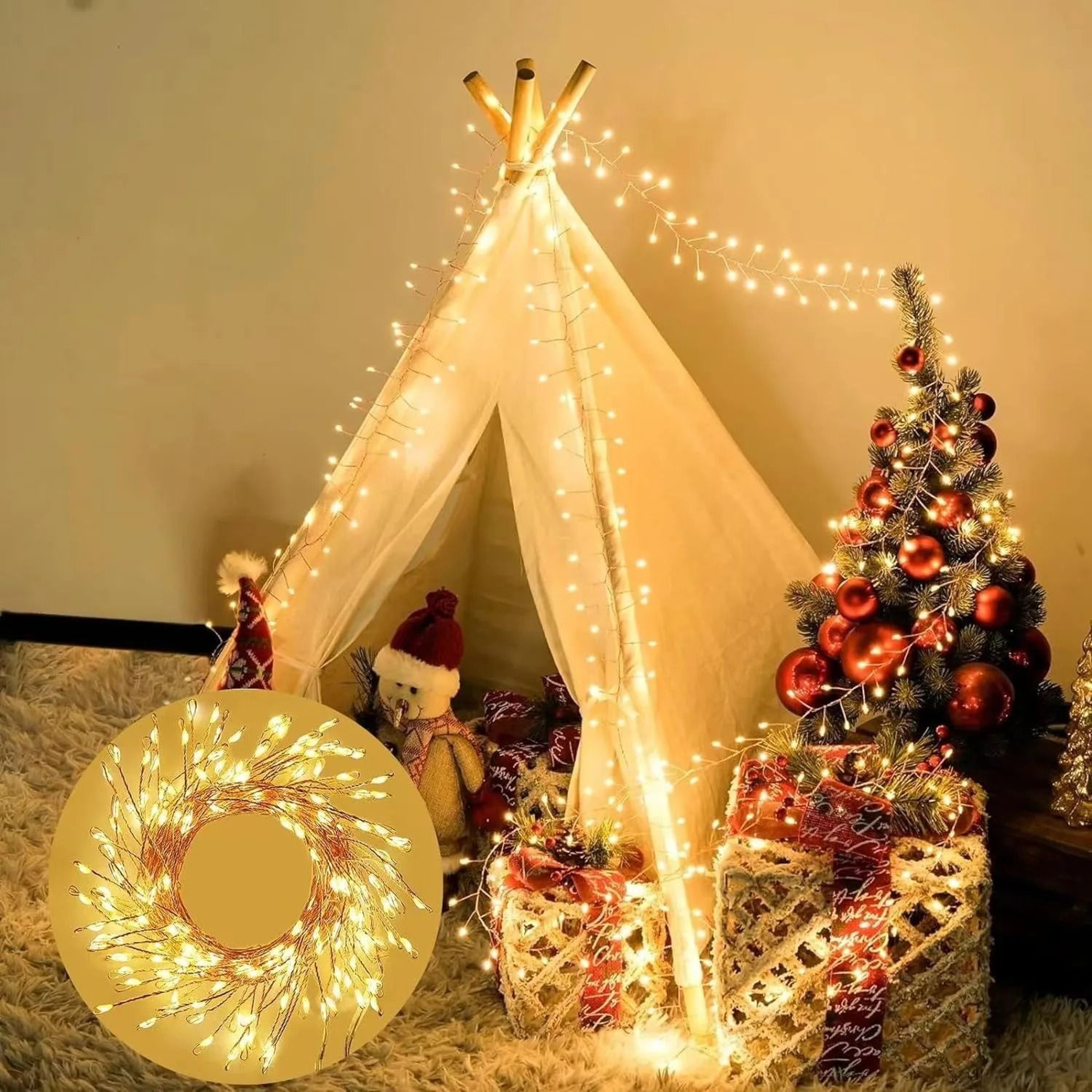 USB Powered LED Firecracker String Lights With Remote Control For Home And Events 4
