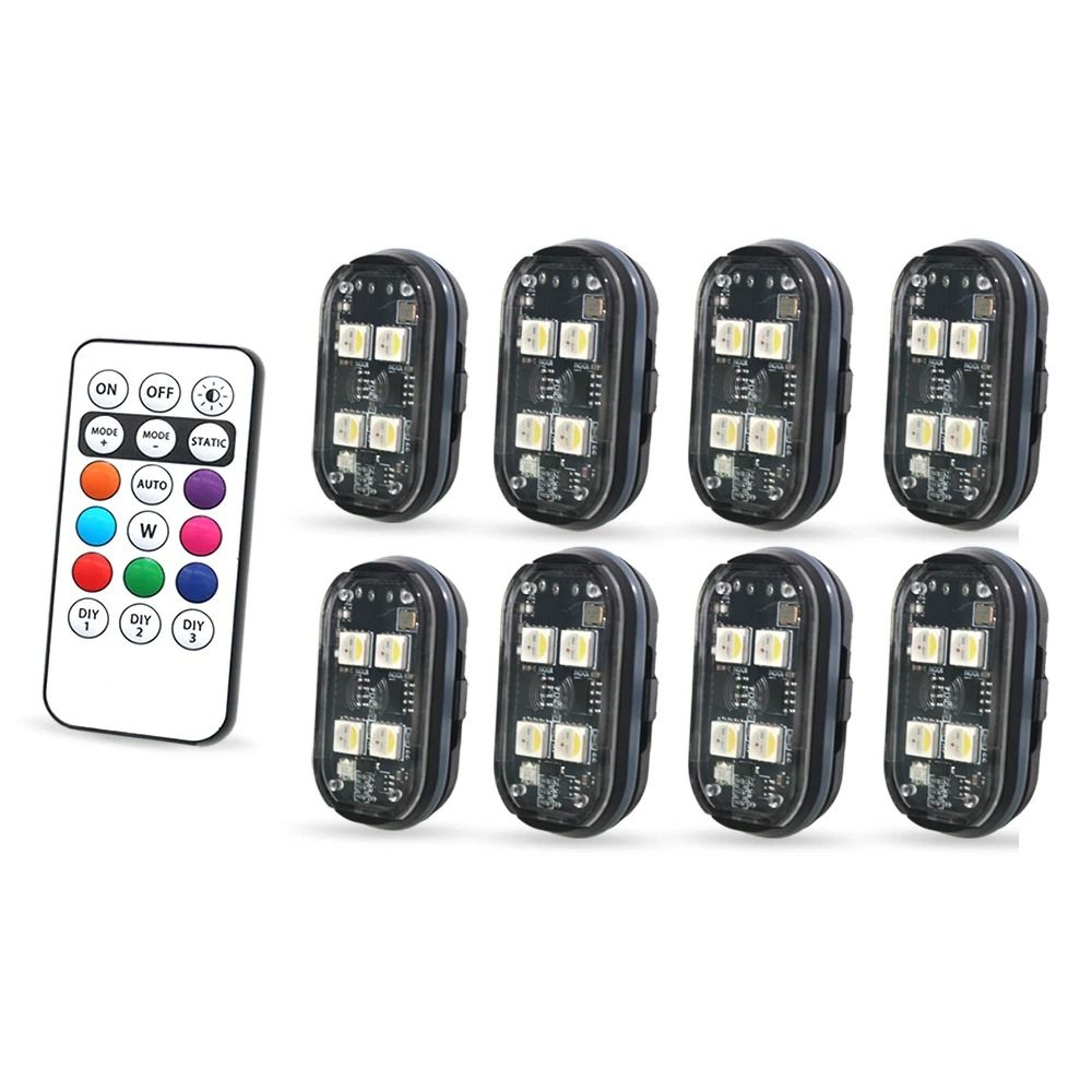 Car Interior RGB Ambient Light Kit With Remote Control  8 Color Options 9