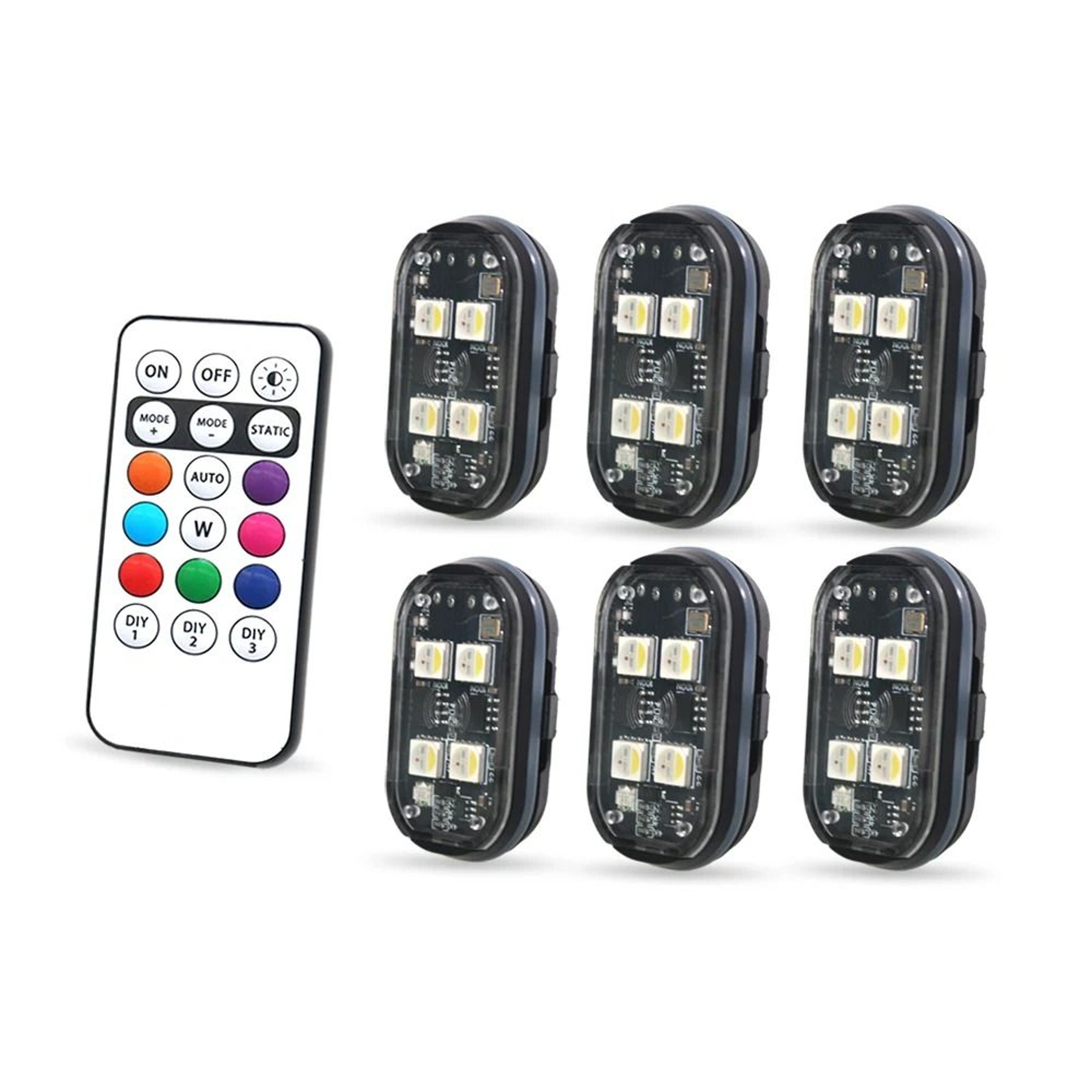 Car Interior RGB Ambient Light Kit With Remote Control  8 Color Options 8