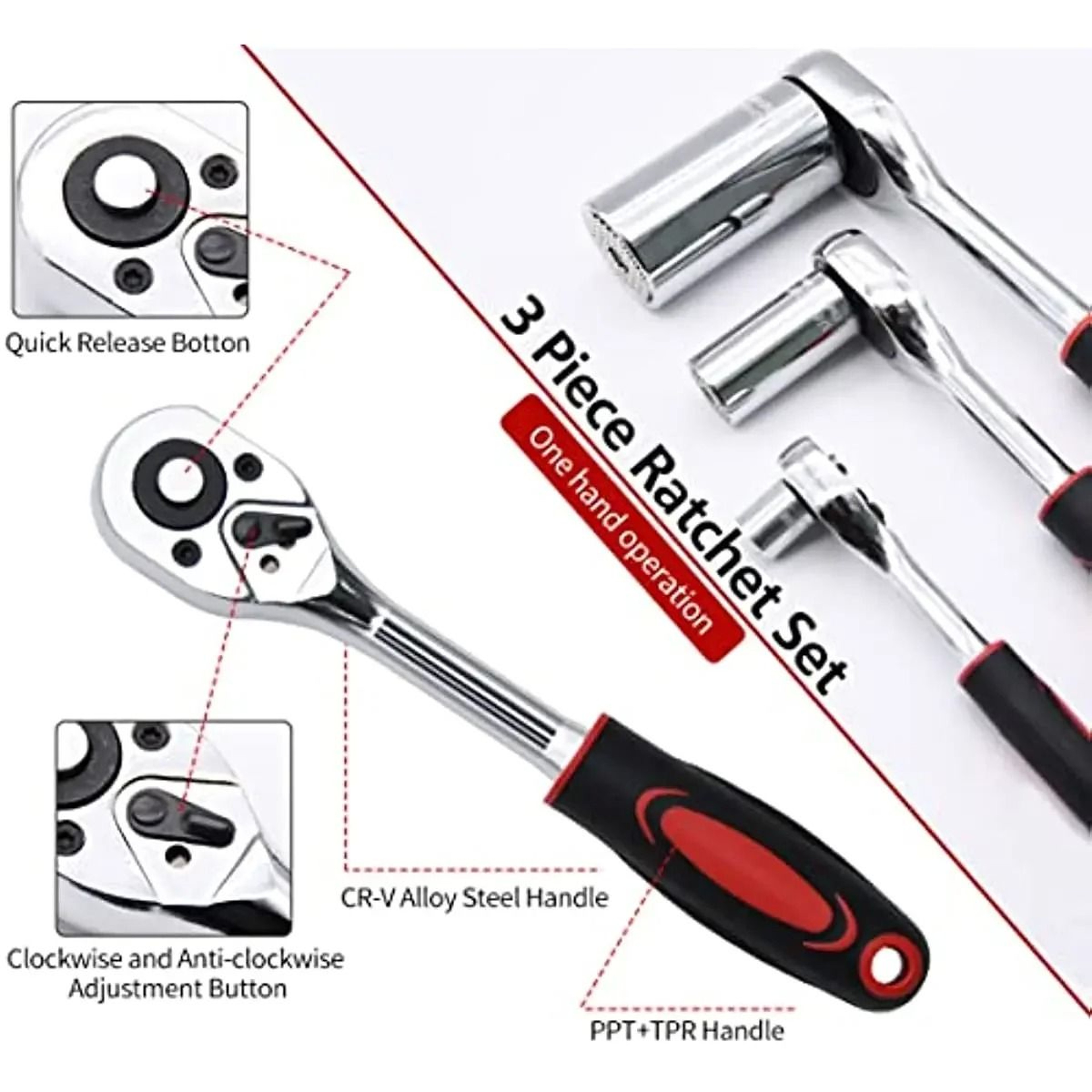 Professional Drive Ratchet Handle For Quick And Easy Repairs 4