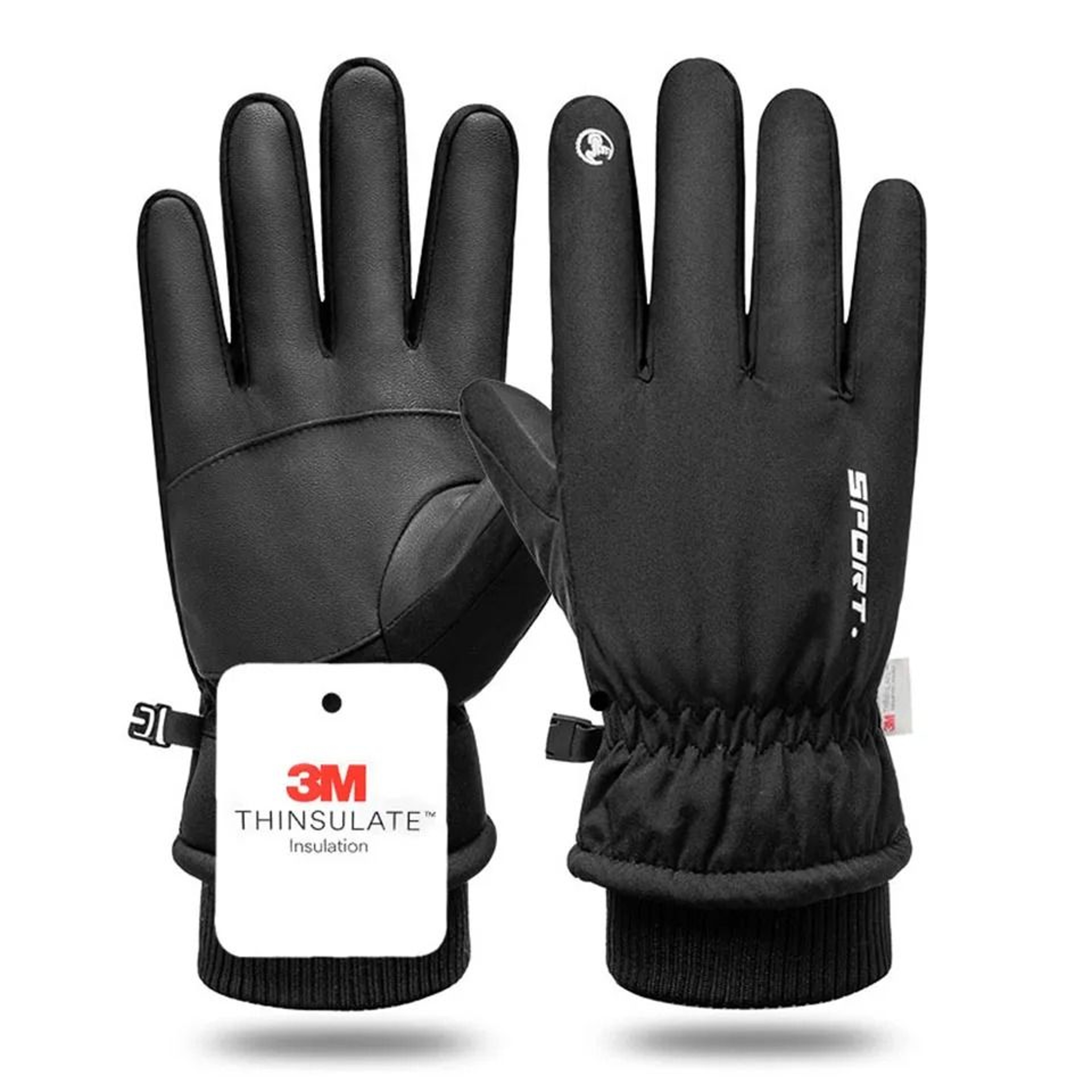 Mens Winter Waterproof Cycling Gloves Windproof Fleece Touch Screen Warm Full Finger 9