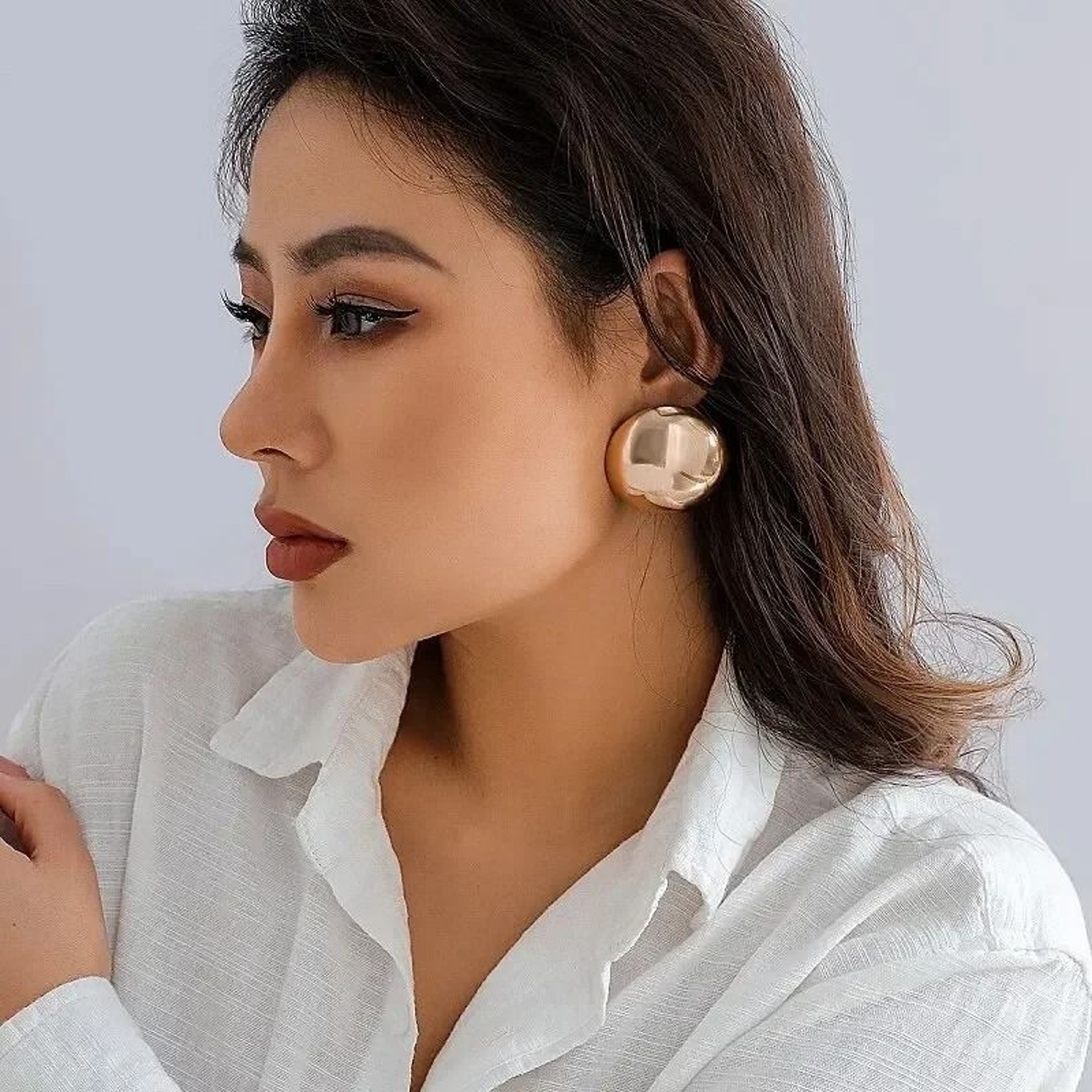 Smooth Metal Ball Stud Earrings 2