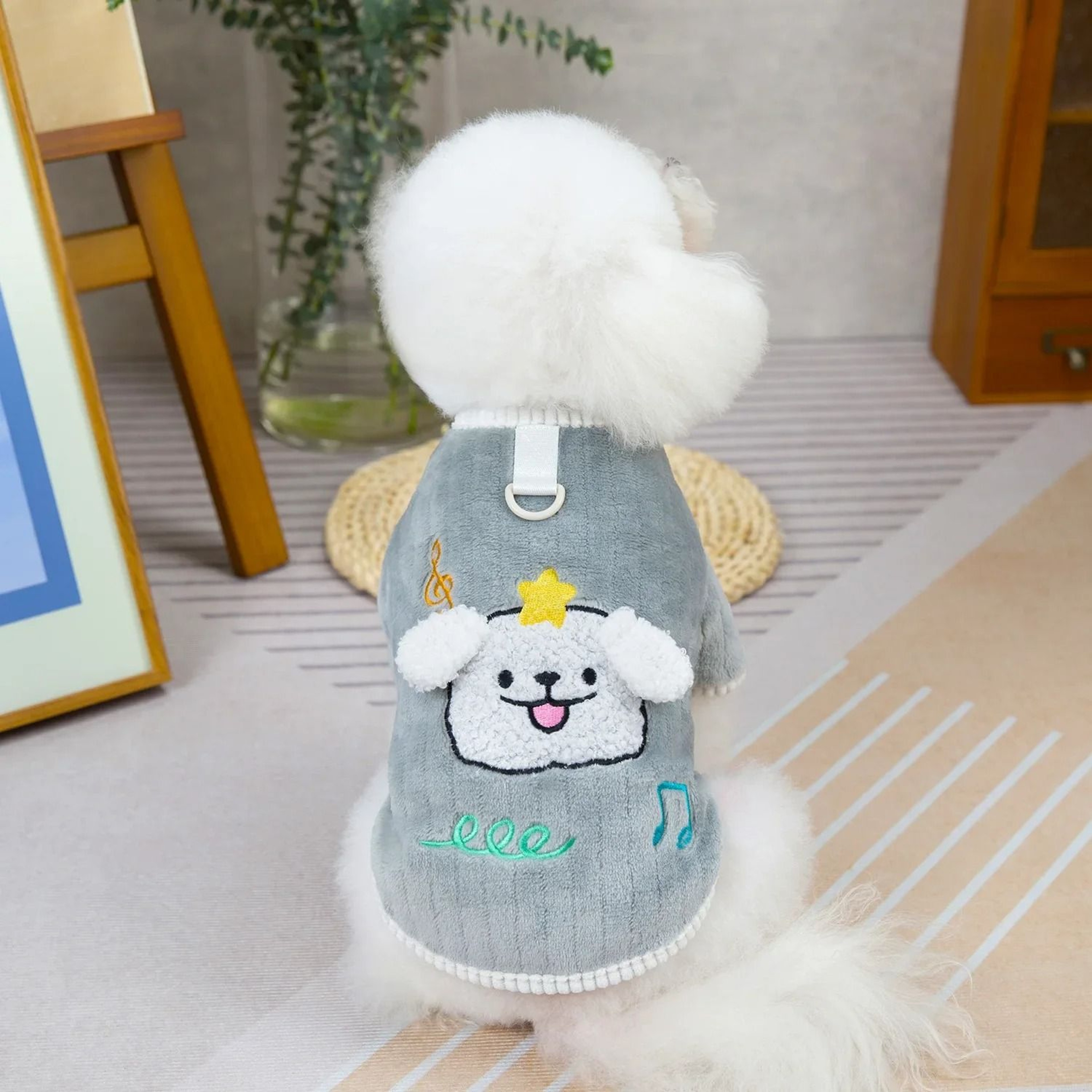 Cozy Plush Stripe Pet Hoodie For Autumn And Winter Warmth 6