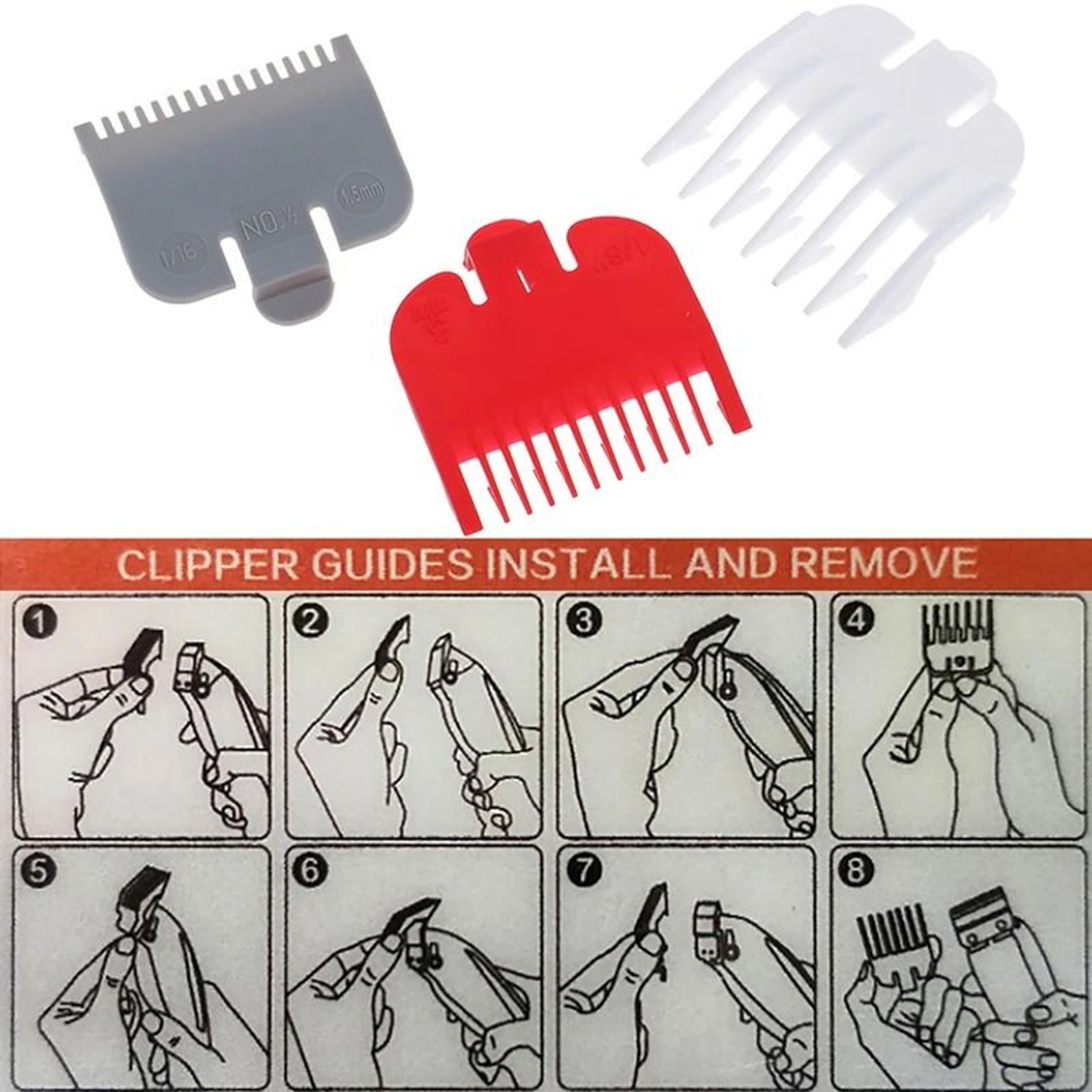 Compact Hair Clipper Guide Comb Trio 4