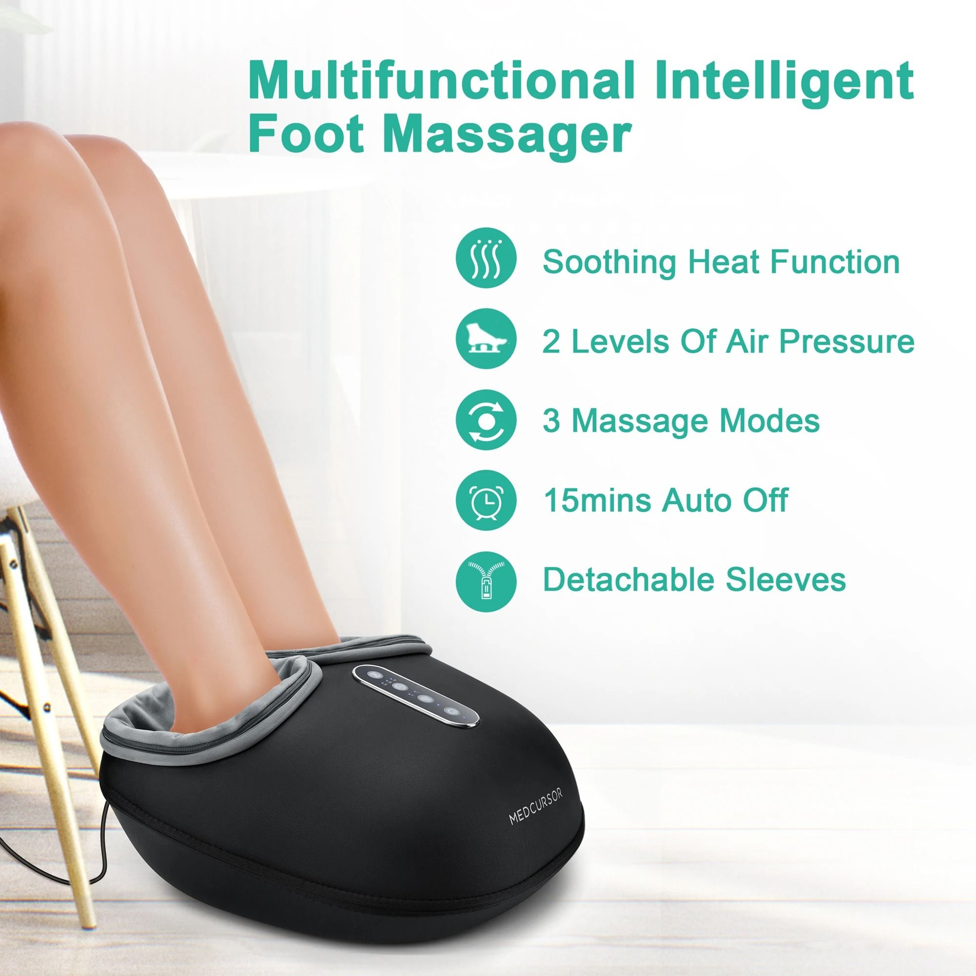 Shiatsu Heat Roller Foot Massager Machine Fully Enveloped Foot Therapy 5
