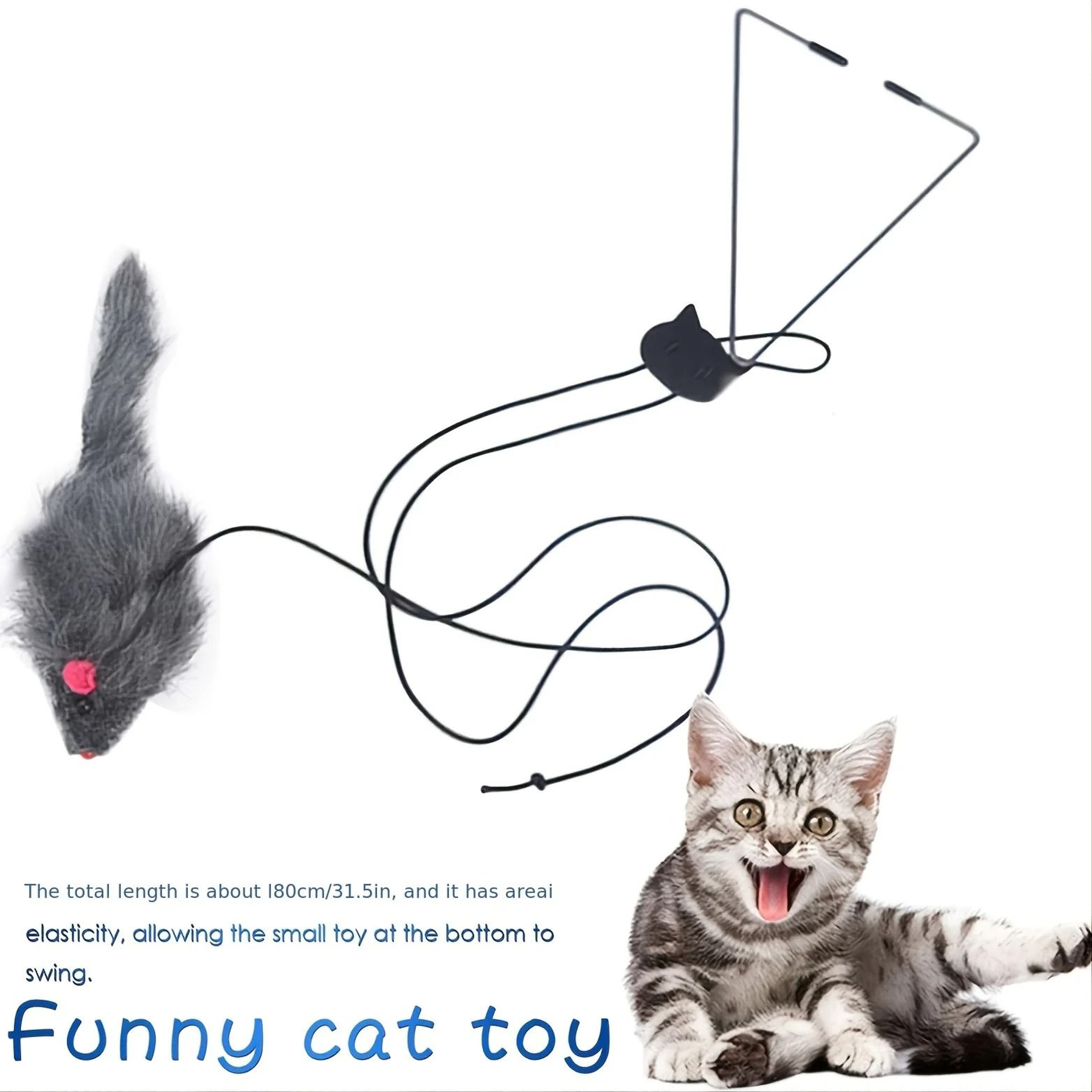 Interactive Door Hanging Cat Toy With Mouse Teaser 4