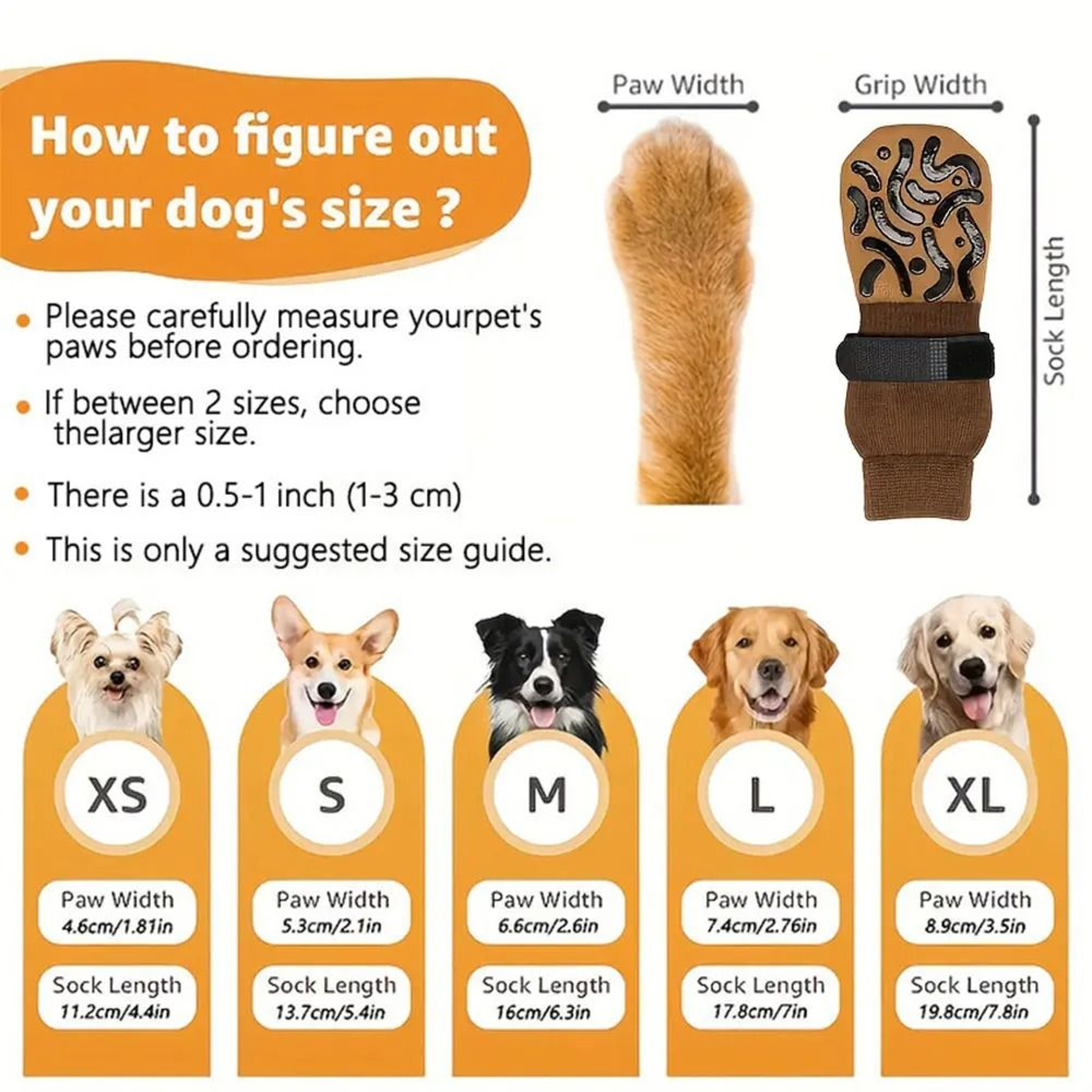 4 Pack Non Slip Dog Socks Double Sided Anti Slip Paw Protection 5