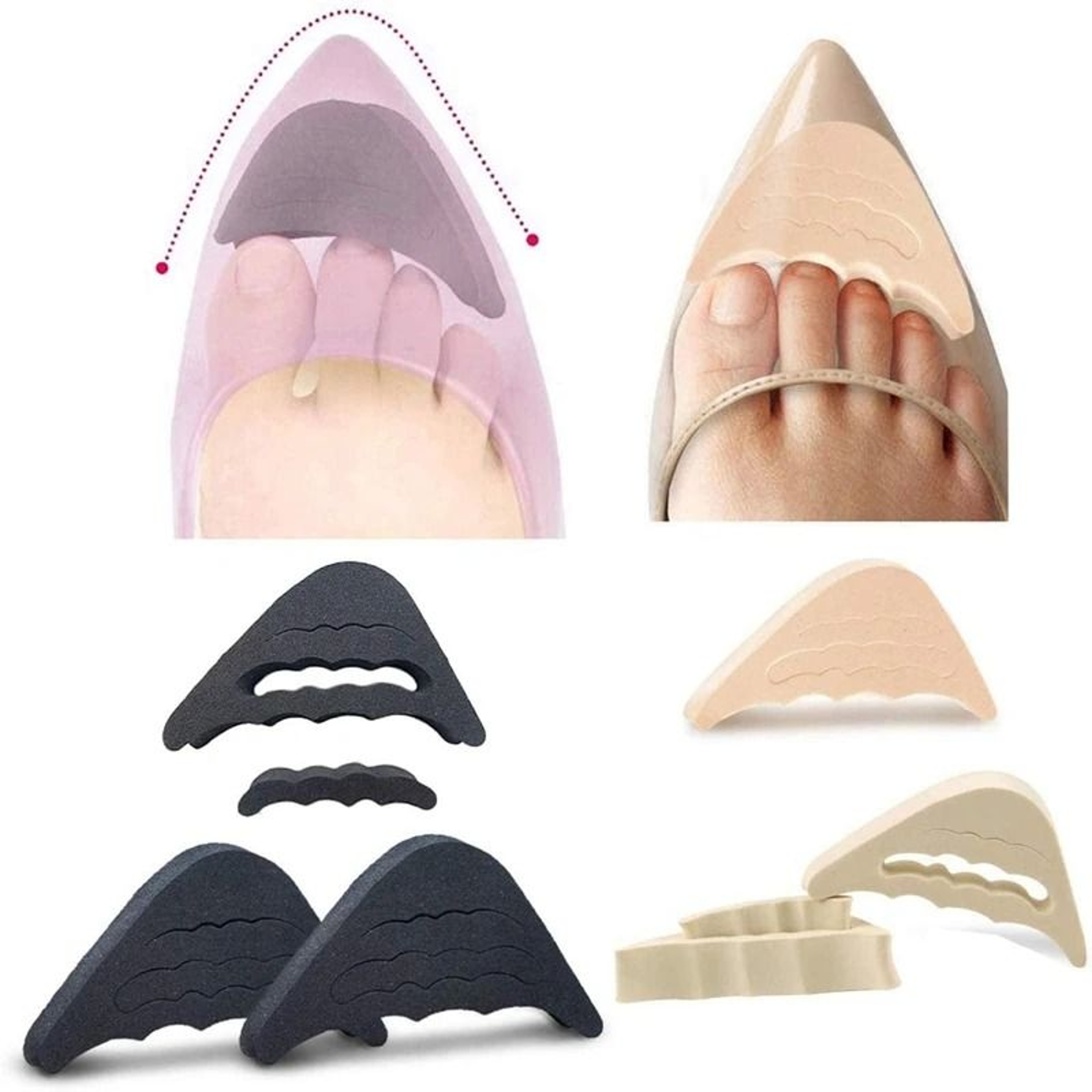Soft Half Insole Toe Plug Inserts For Shoes Comfortable Fit Support Pads 0