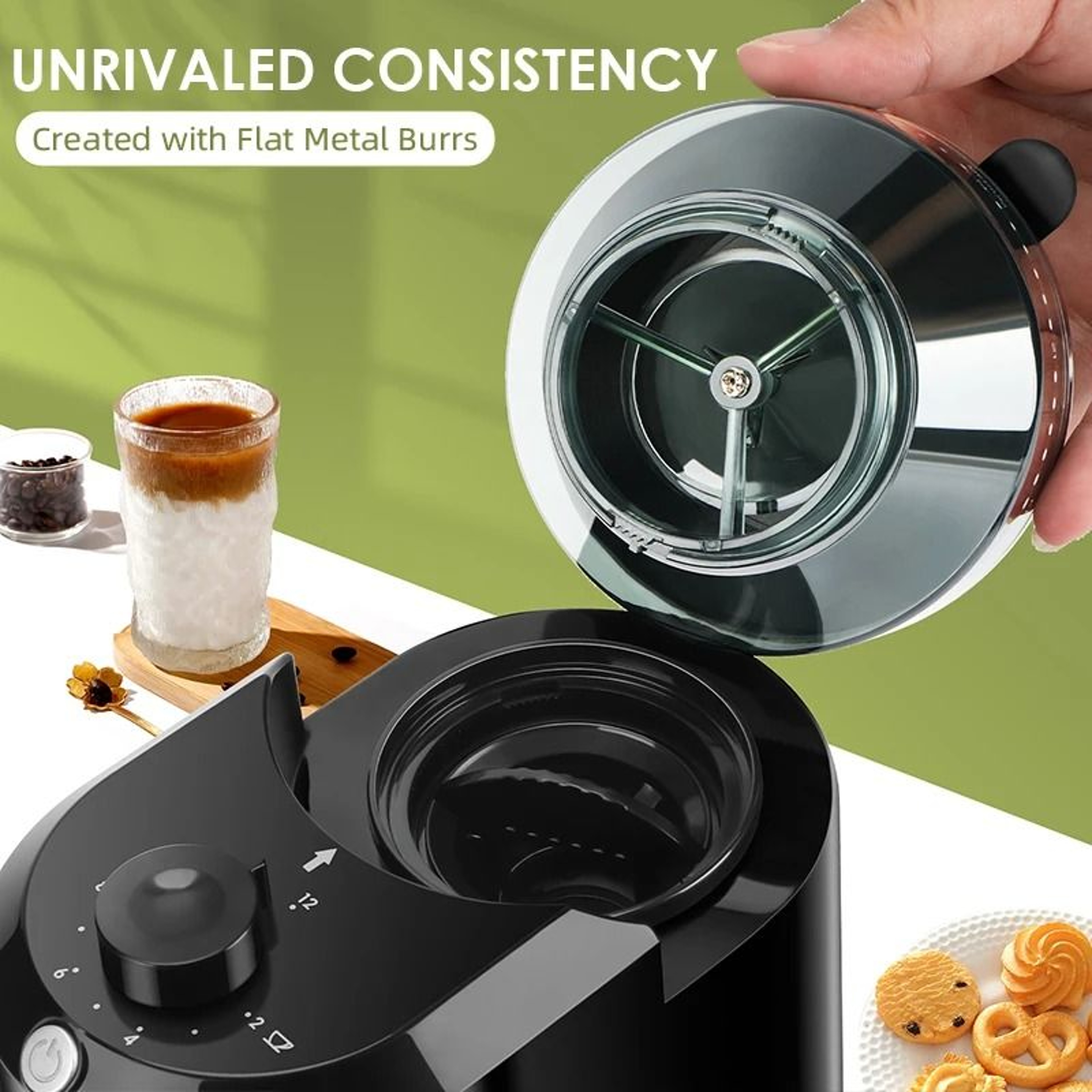 Electric Coffee Grinder With Adjustable Grind Settings 2
