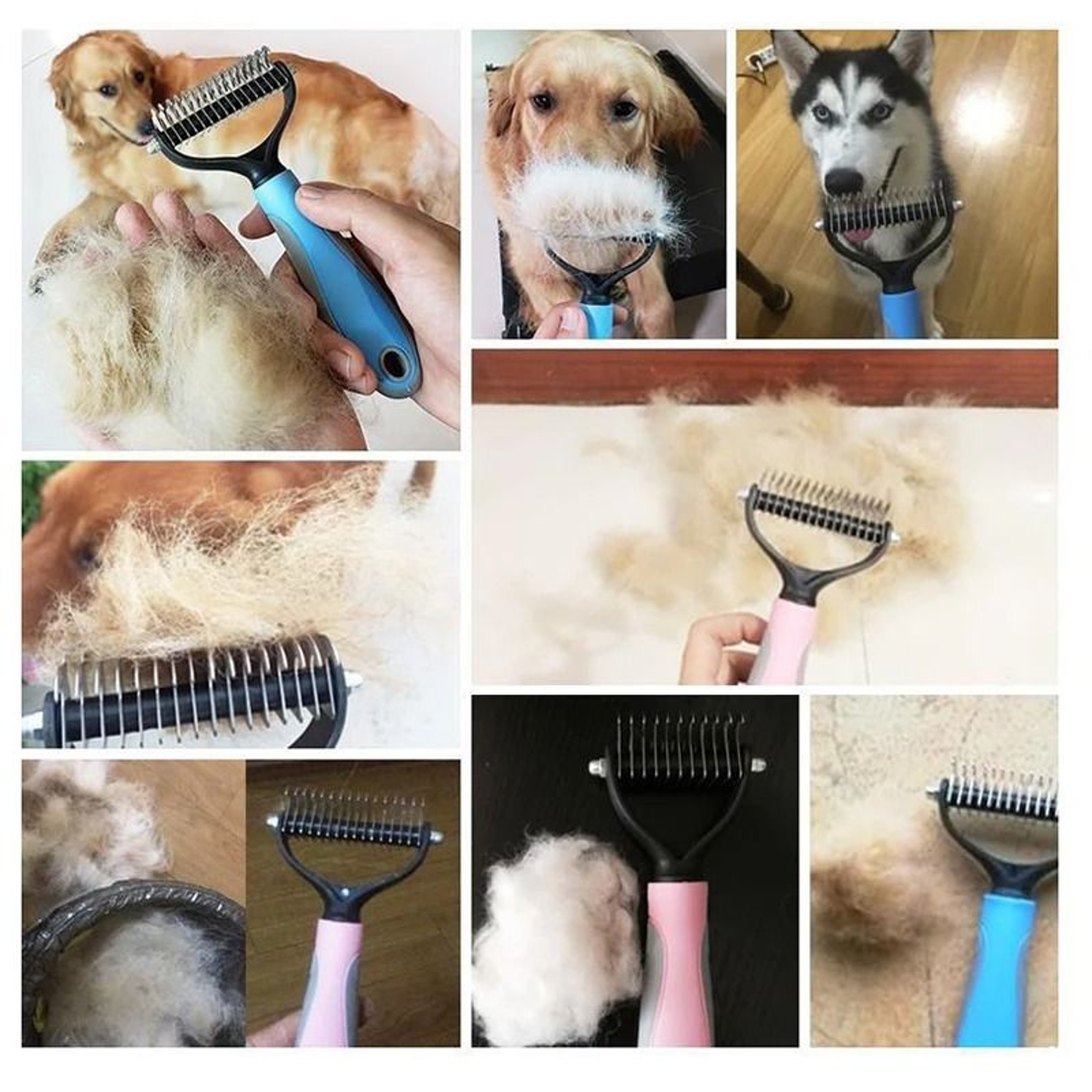 Double Sided Dog Grooming Brush For Mats And Tangles 3