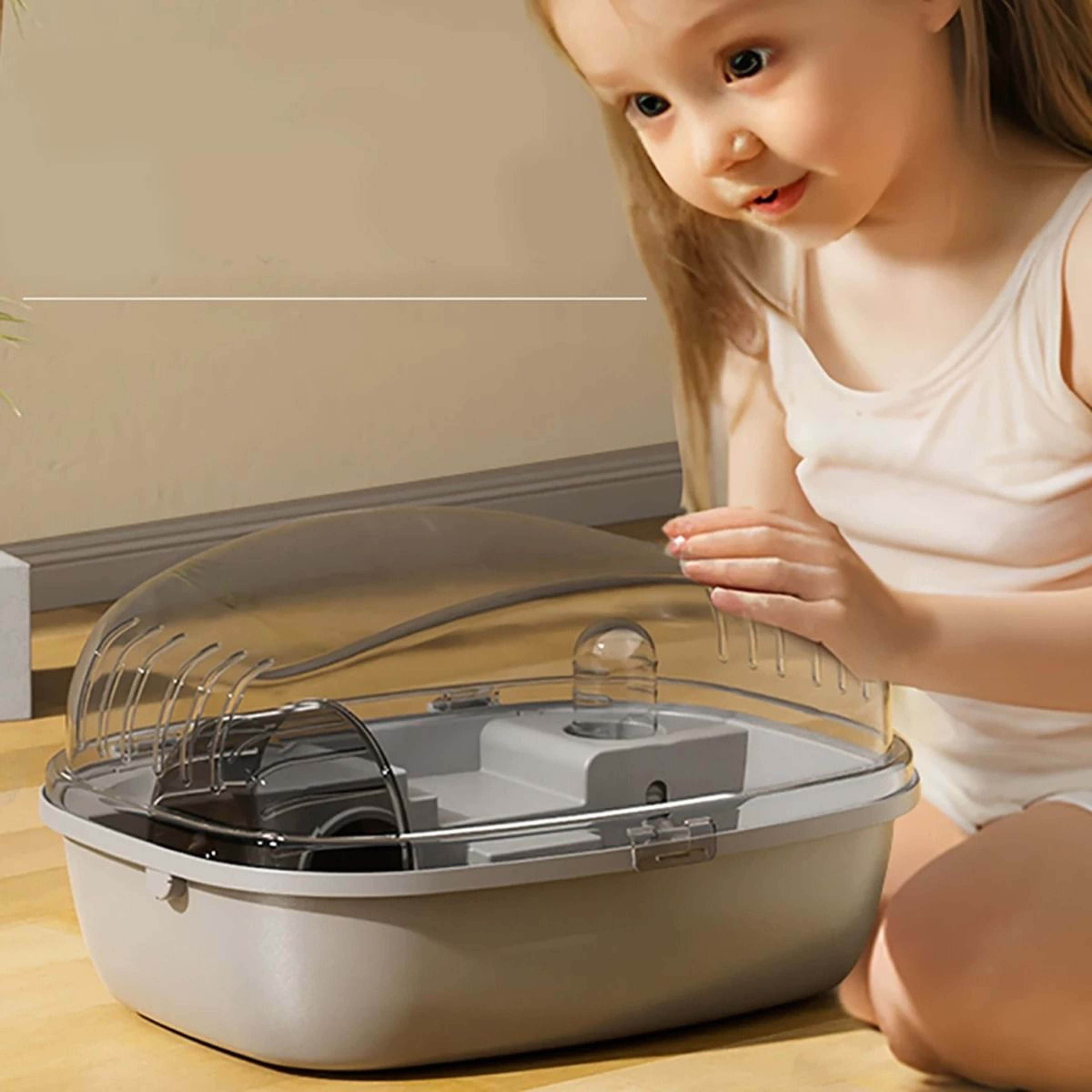 Hamster Castle Cage With Running Roller For Small Pets 0