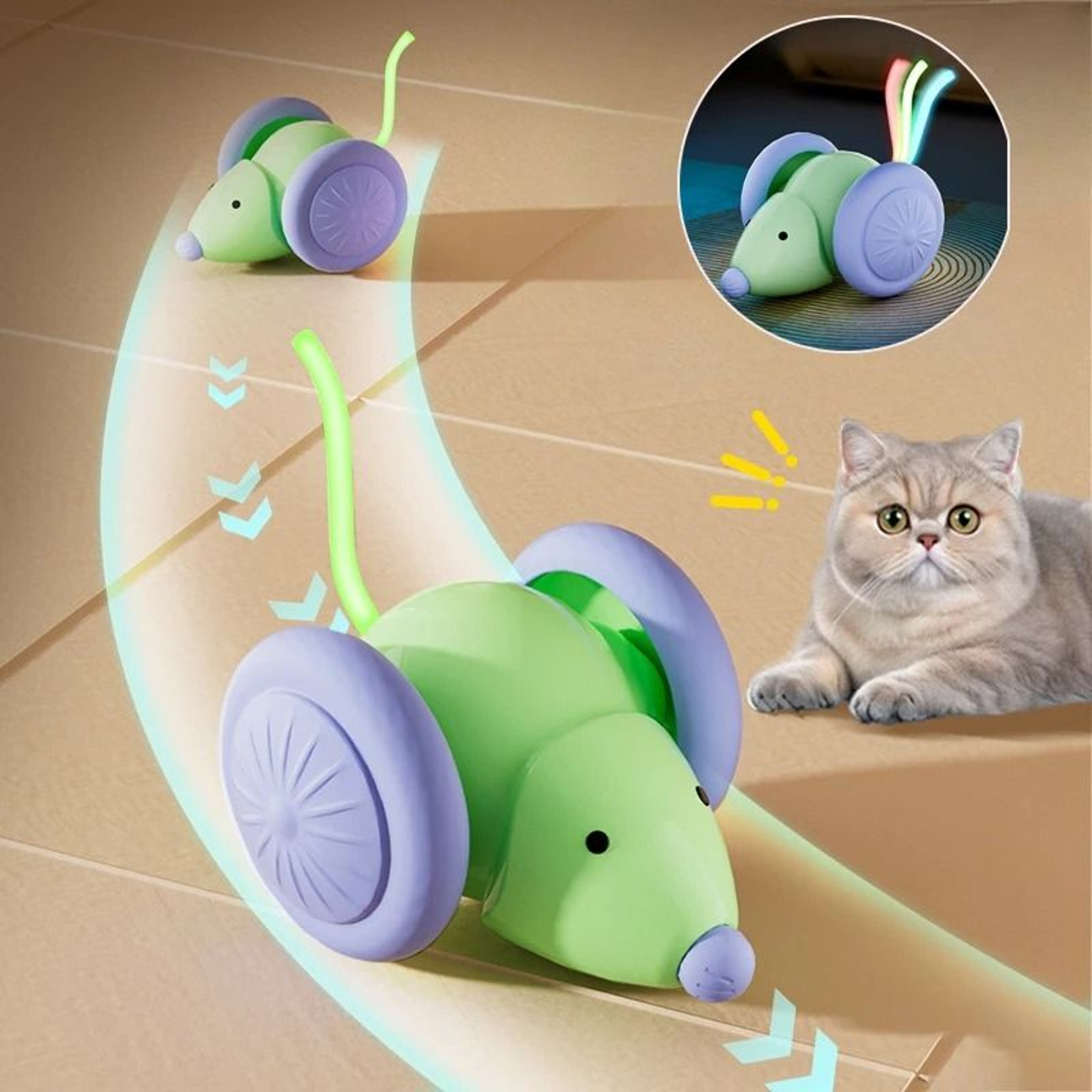 Keep Your Cat Active And Entertained With This Interactive Electric Mouse Car Toy Designed To Stimu 0