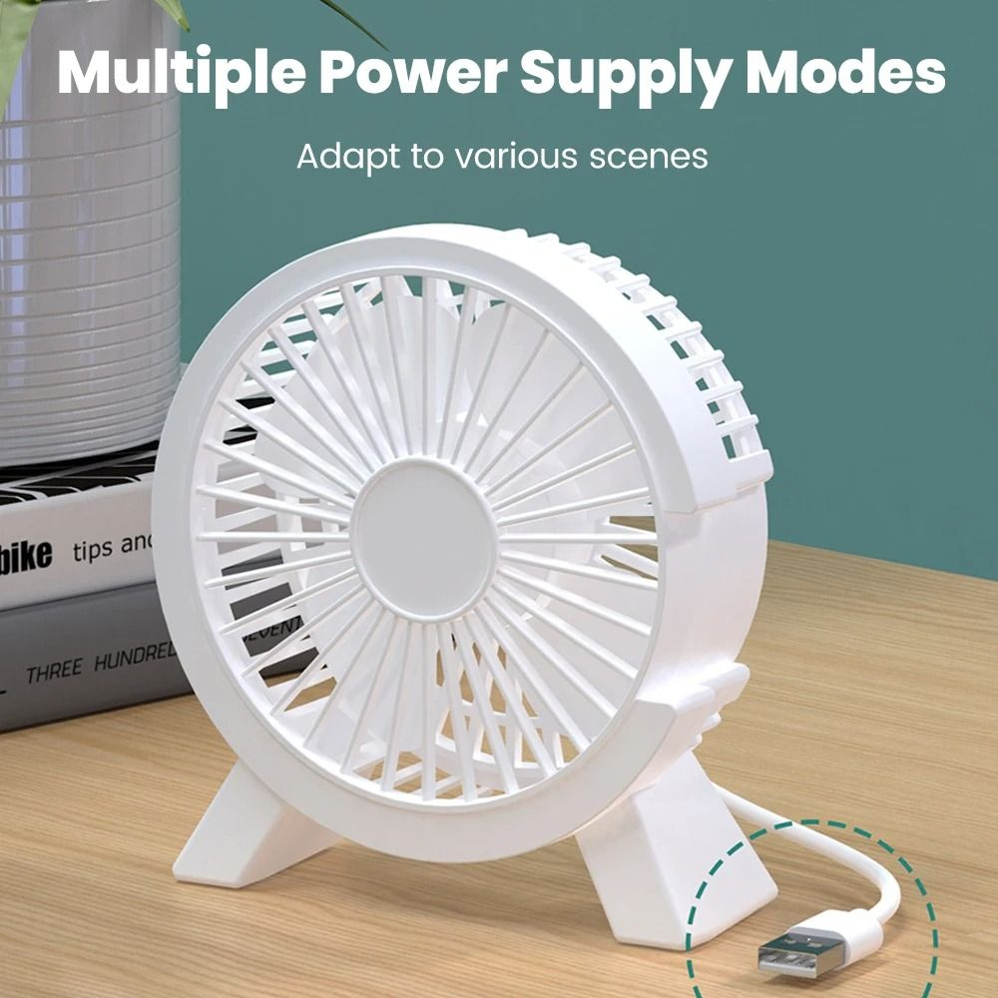 Mini USB Rechargeable Table Fan Portable Desk Fan For Home Office Dormitory 2