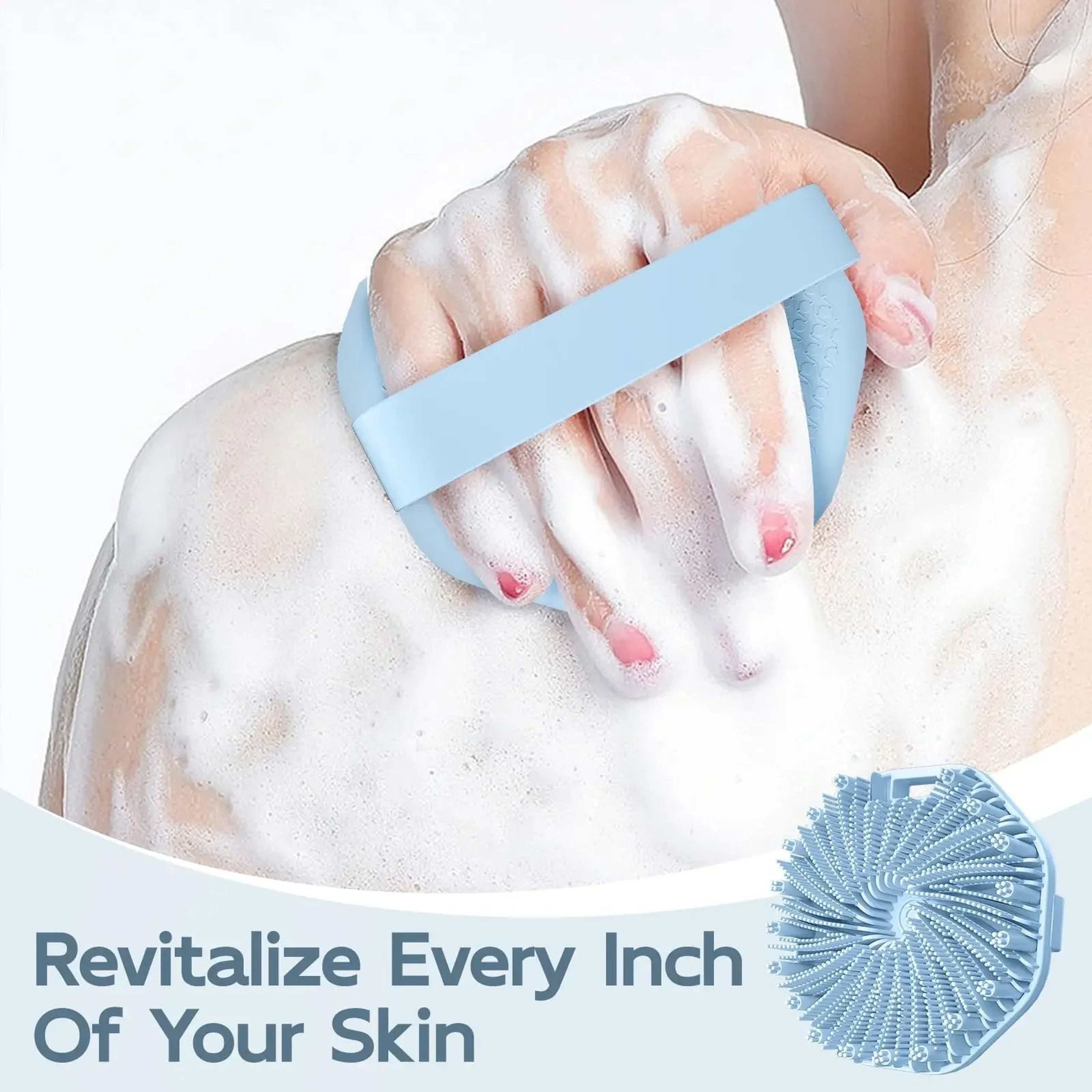 Silicone Body Scrubber With Non Slip Hand Strap 2