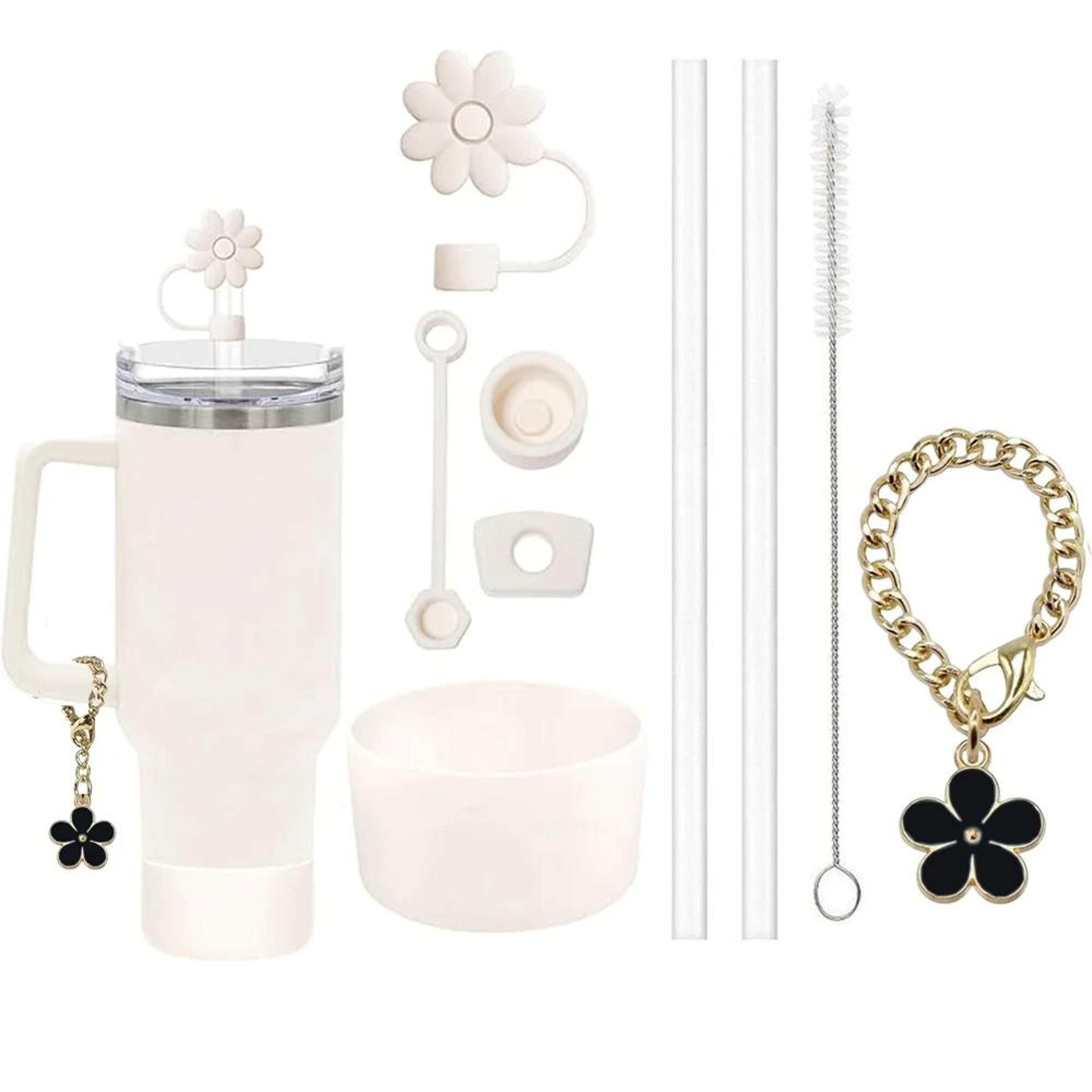 9 Piece Drink Cup Accessory Set With Straw Covers And Brush 6