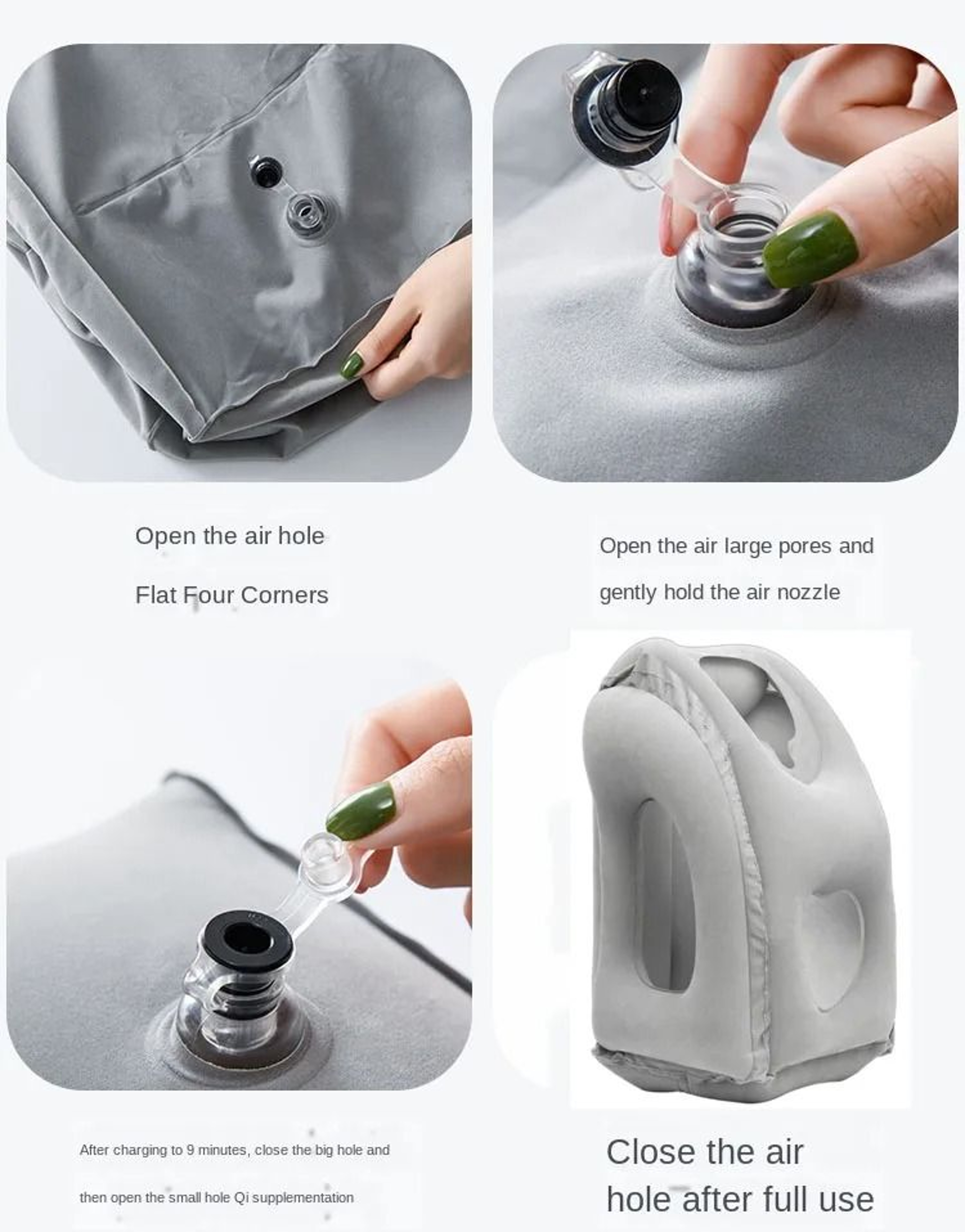 Inflatable Travel Pillow With Chin And Neck Support 3