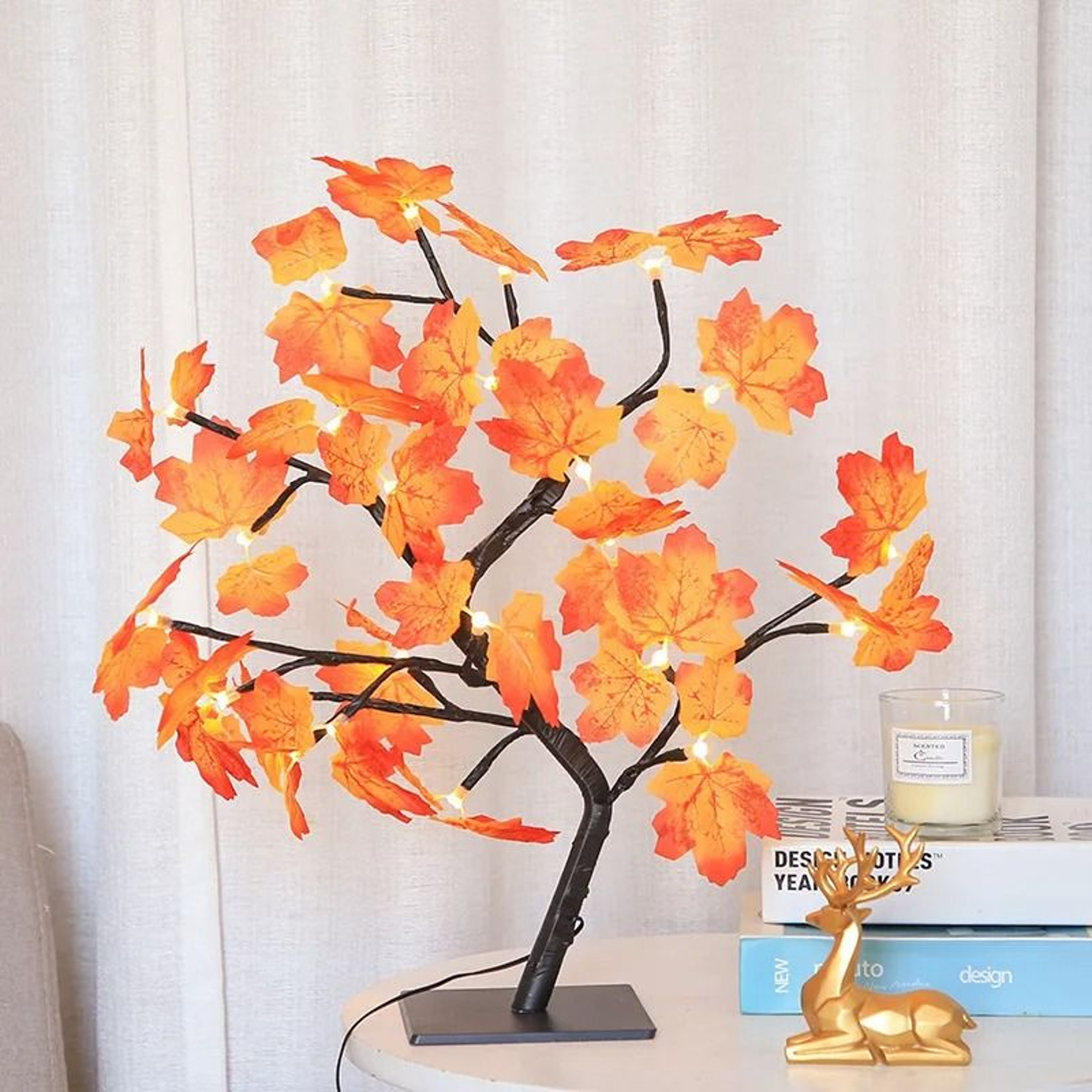 LED Rose Leaf Table Lamp Decorative Fairy Light 6