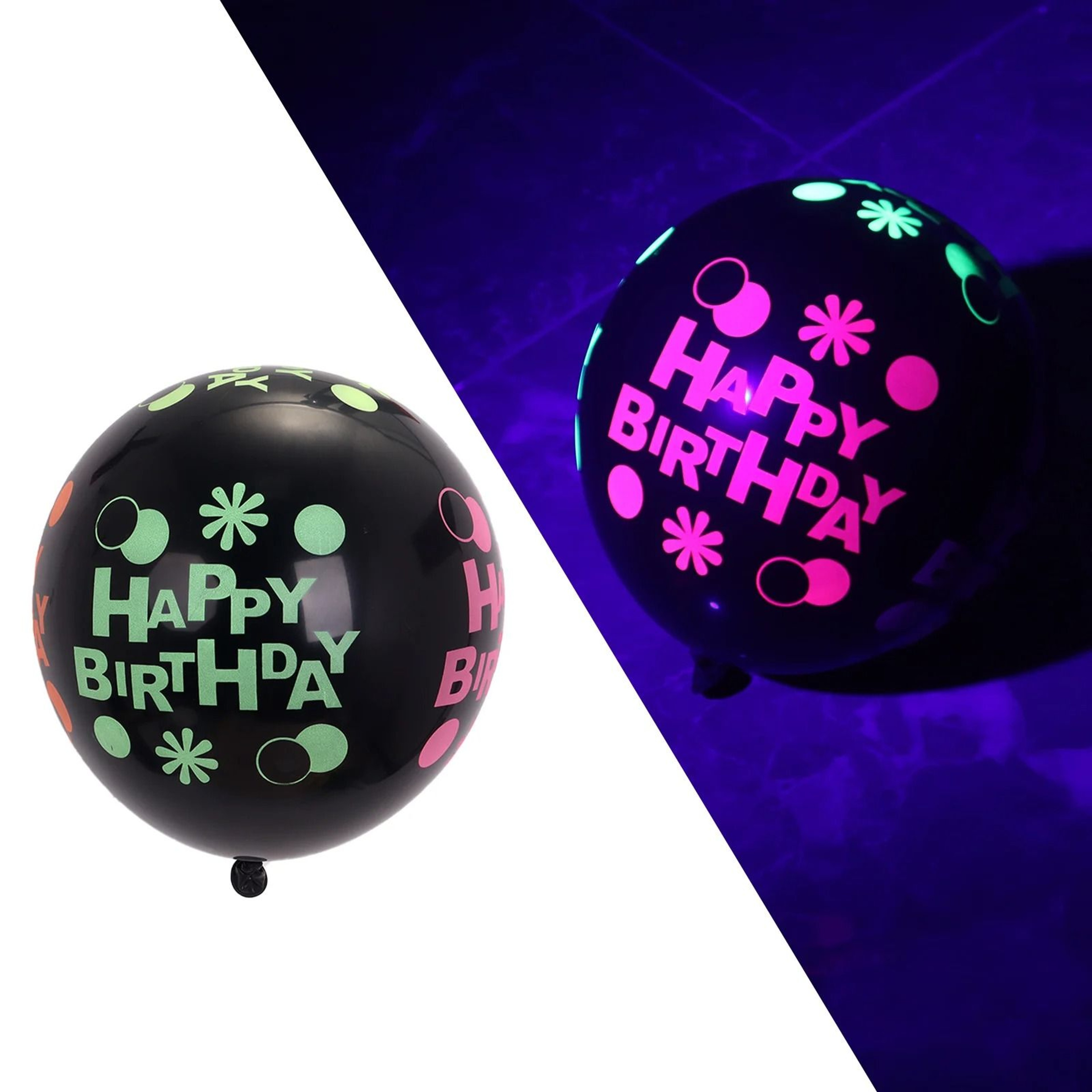 Glow In The Dark Latex Balloon Party Set 8