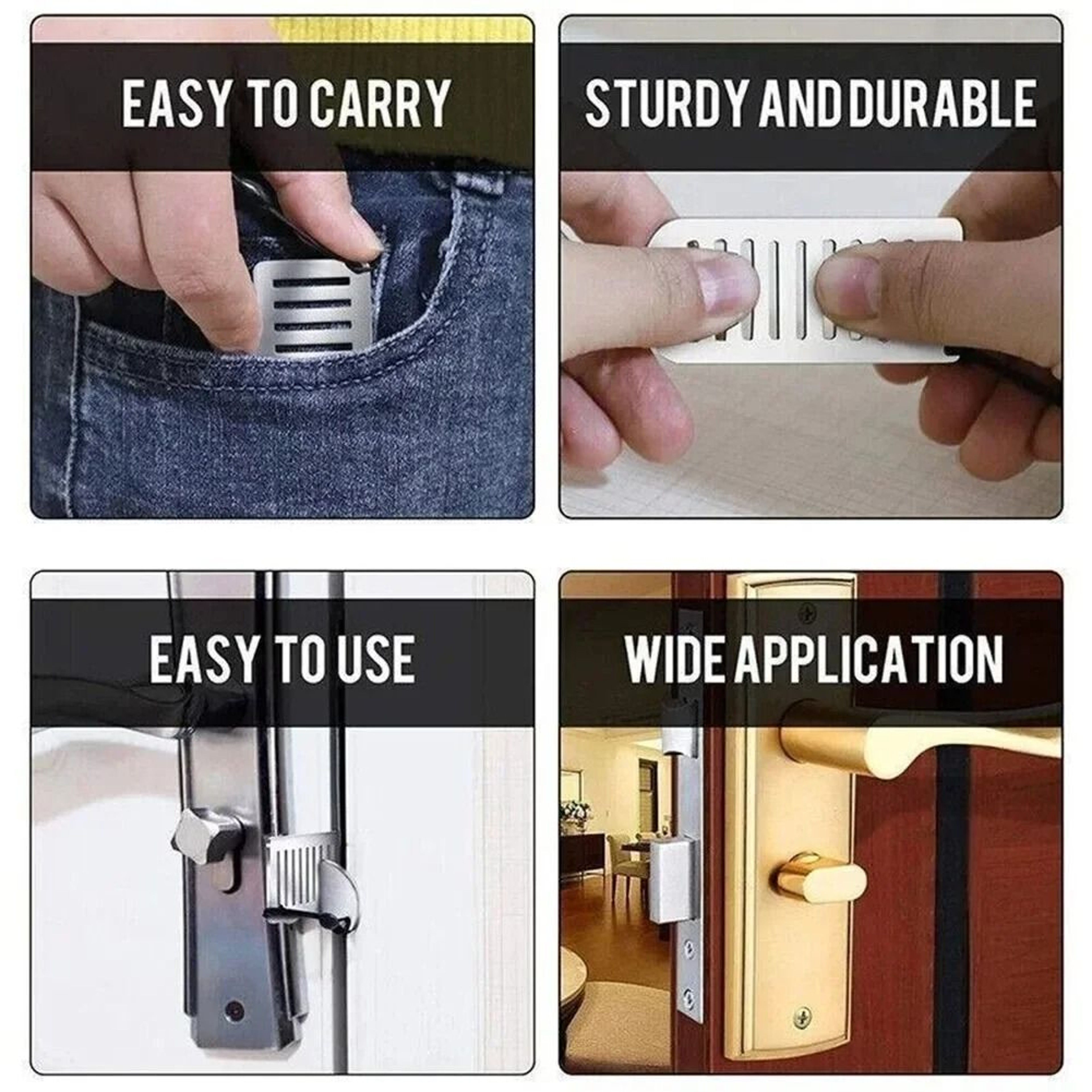 Portable Stainless Steel Door Blocker For Travel And Home Security 4