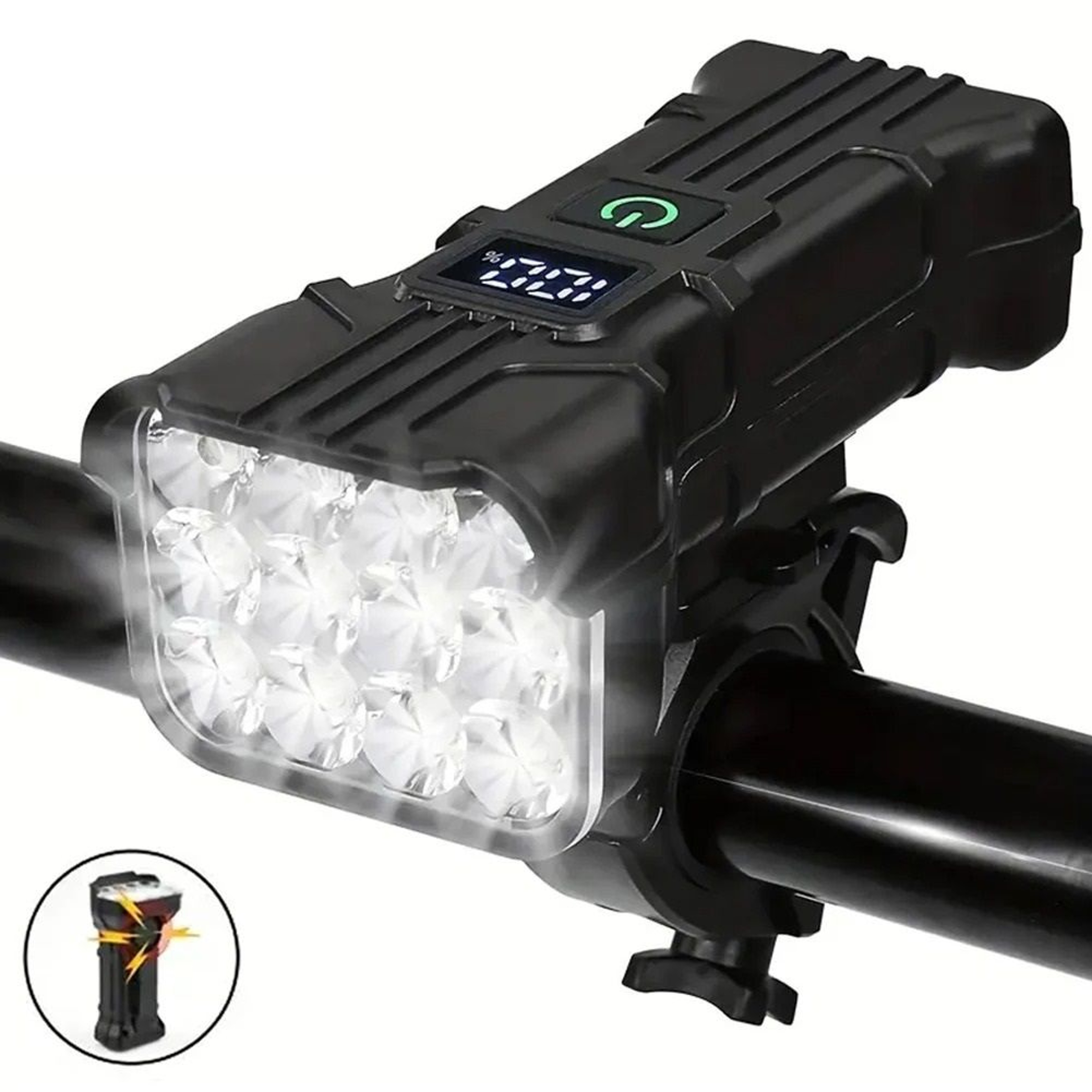 Rechargeable Bicycle Headlight With Horn For Night Riding Safety 0