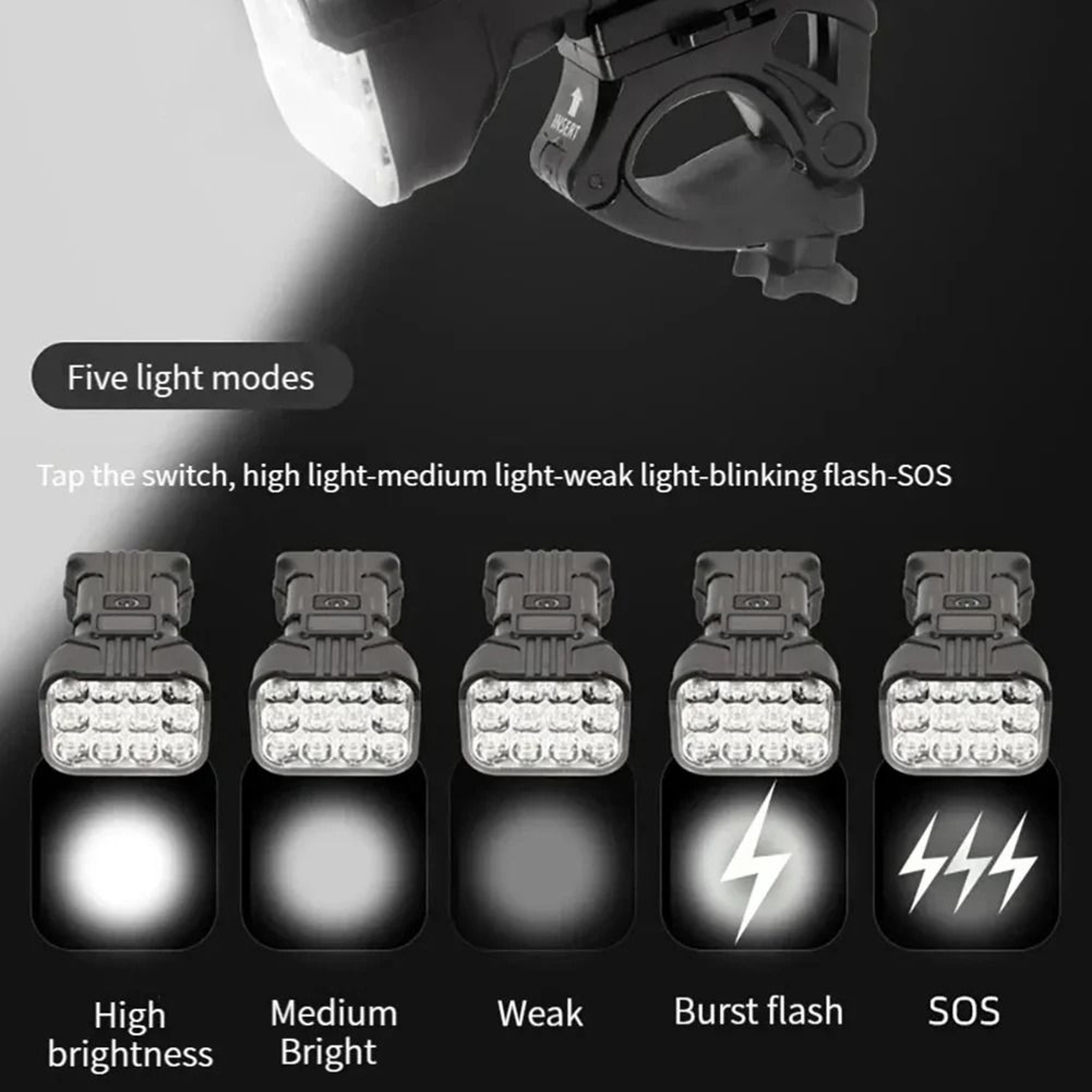 Rechargeable Bicycle Headlight With Horn For Night Riding Safety 2