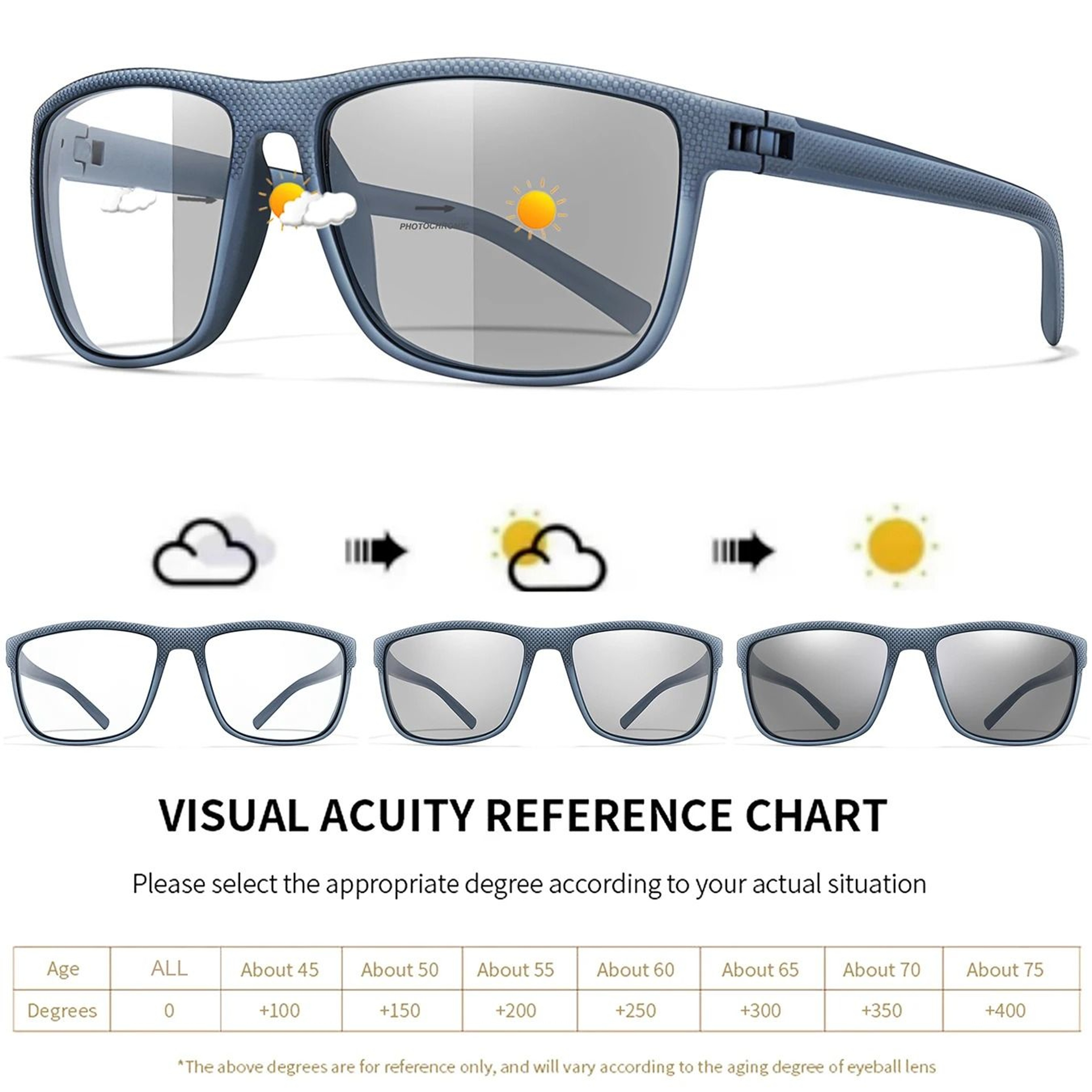Photochromic Rectangular Reading Glasses 4