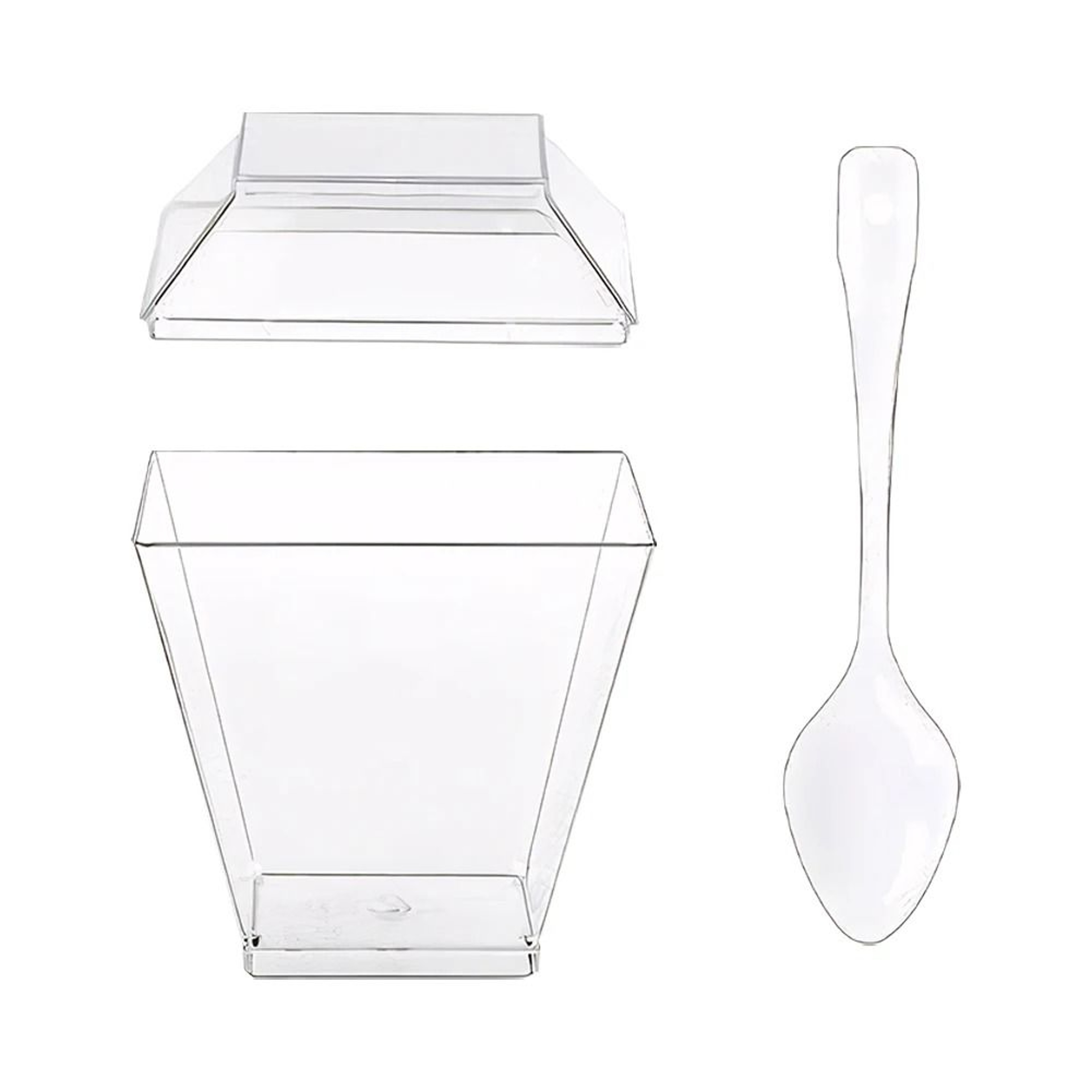 203oz Clear Plastic Dessert Cups With Lids And Spoons For Serving And Entertaining 6
