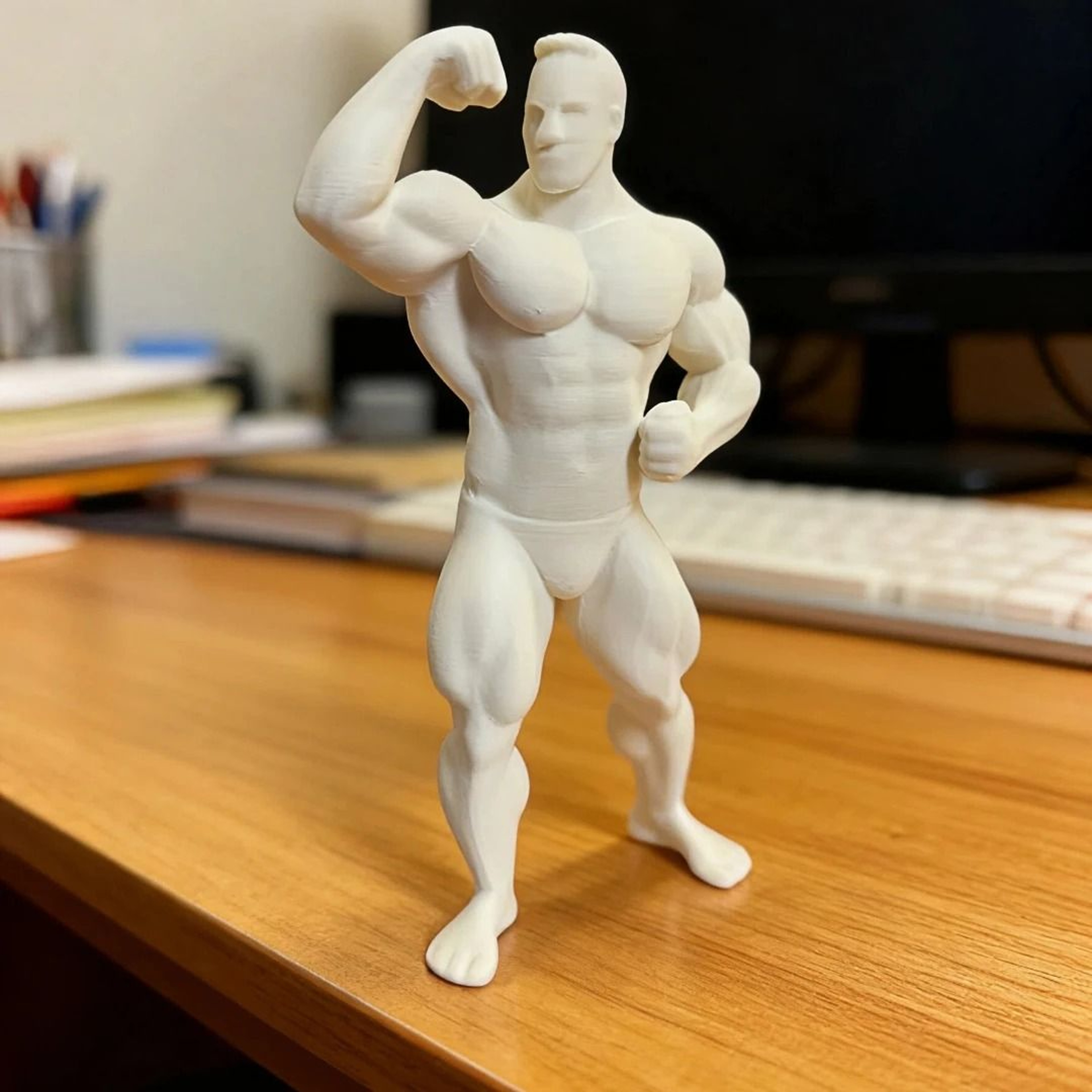 Miniature Muscular Man Figurine Desktop Ornament For Fitness Decor 0