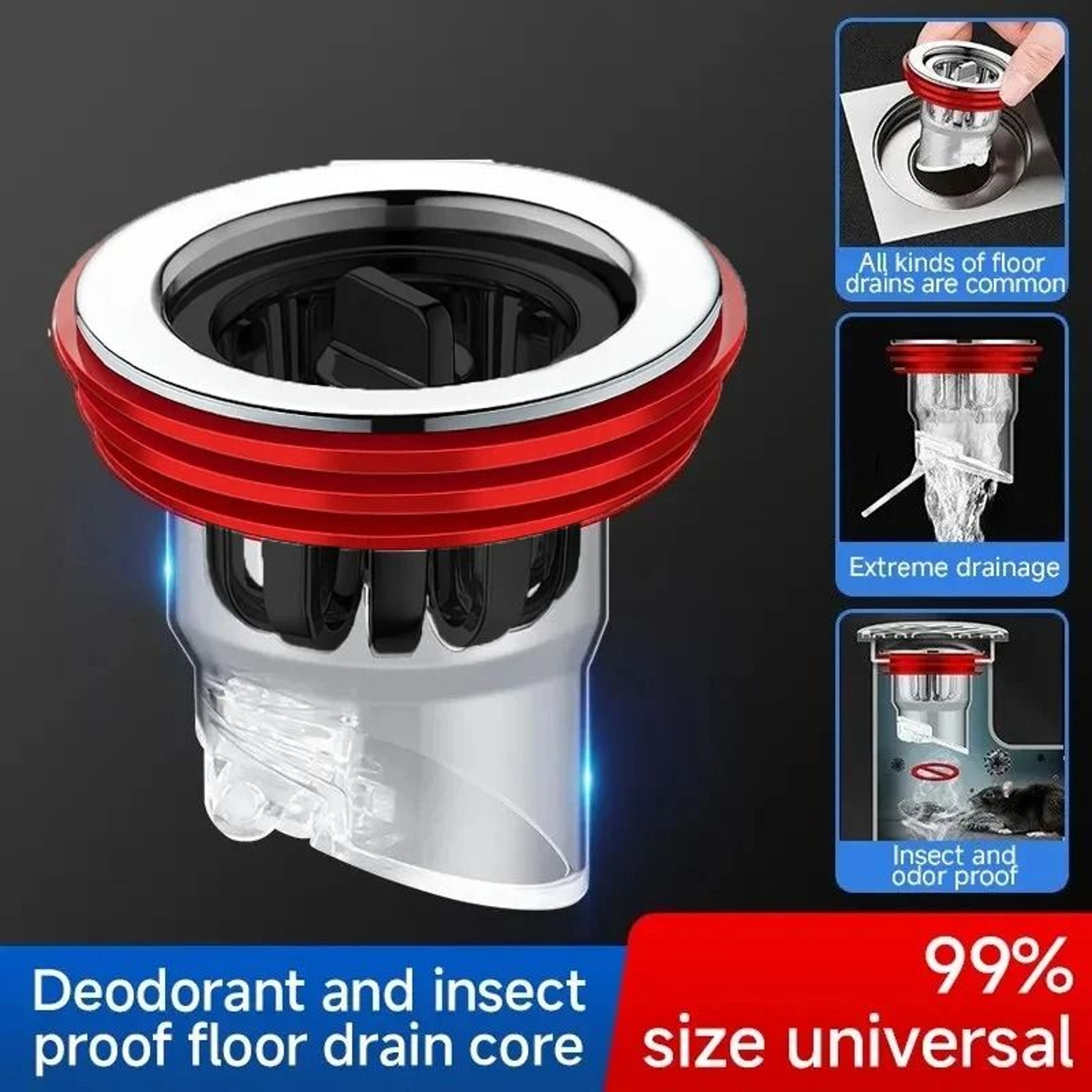 Odor Proof Floor Drain Valve Backflow Preventer Shower Plug Drainage System Accessory 4
