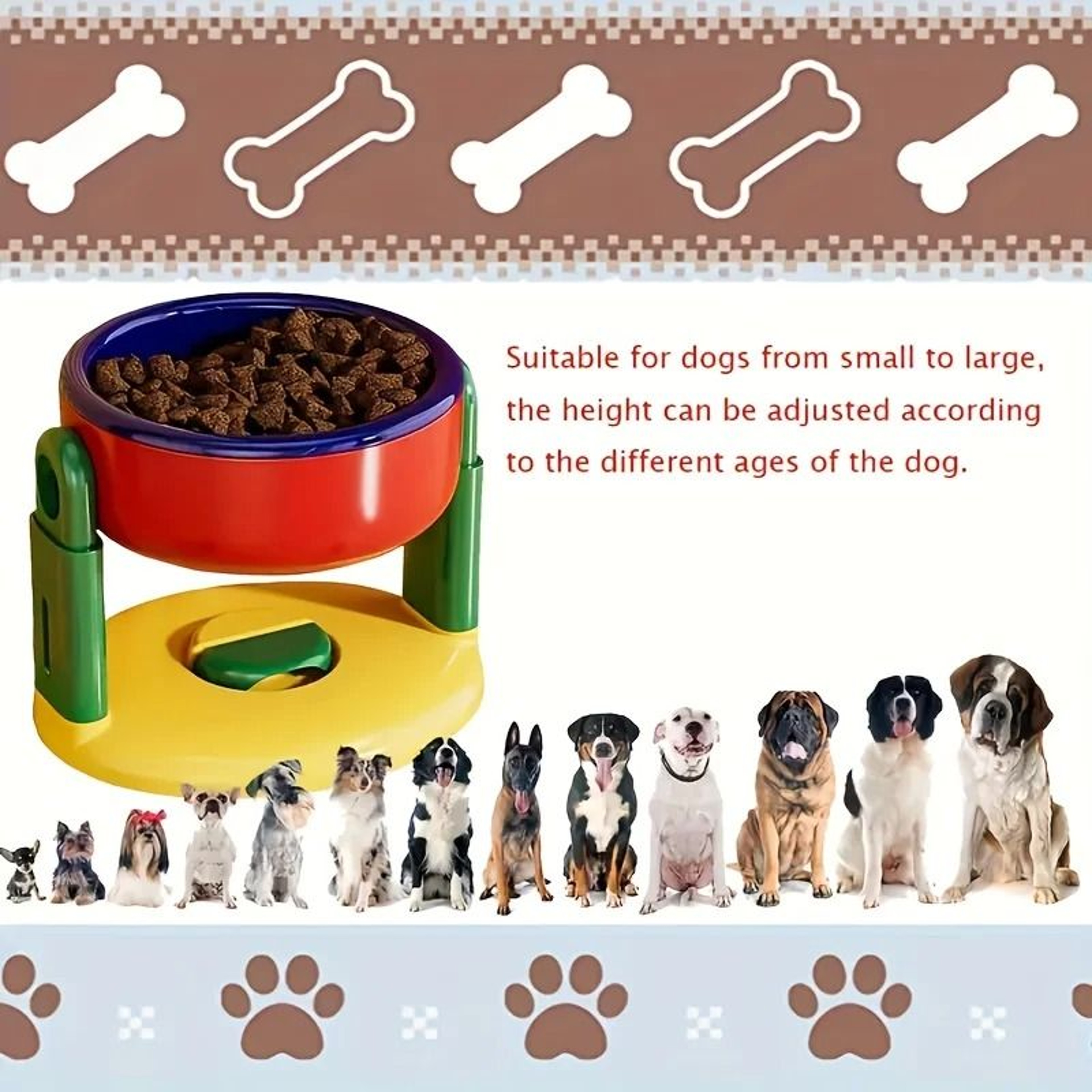 Adjustable Raised Pet Bowl For Dogs And Cats 4