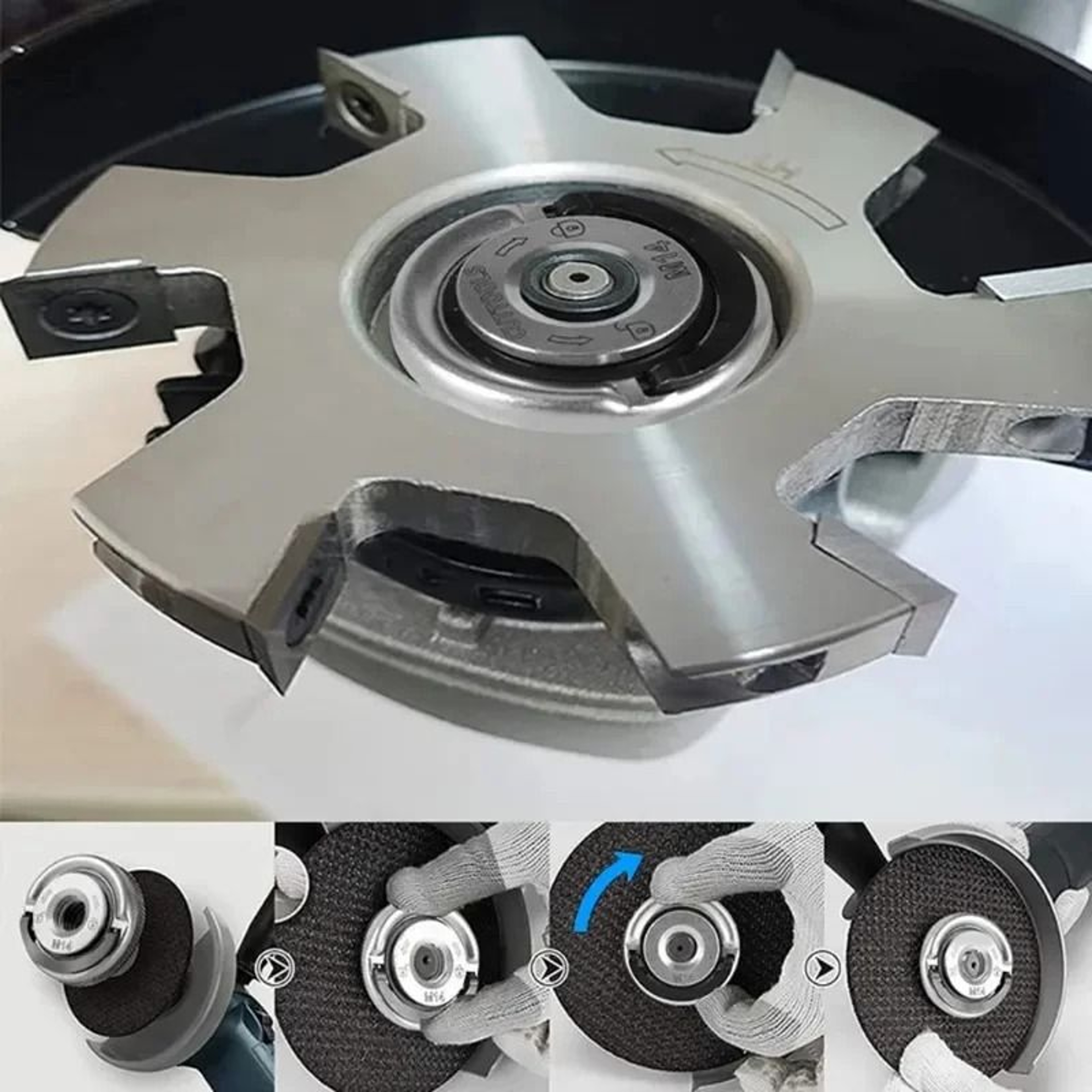 Self Locking Angle Grinder Accessory Plate For M14 Grinders 5