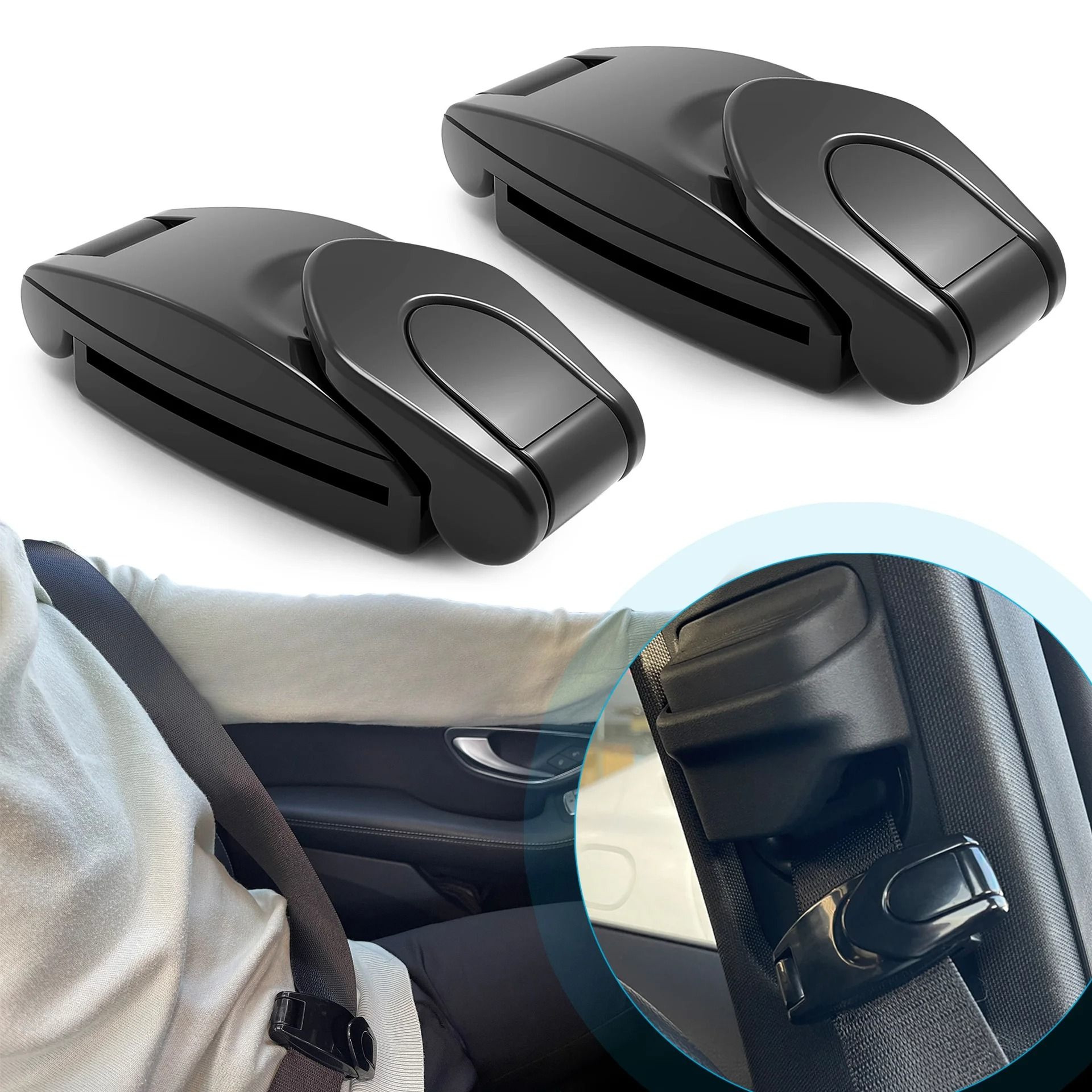 Car Seat Belt Adjuster Clips For Shoulder And Neck Comfort 4