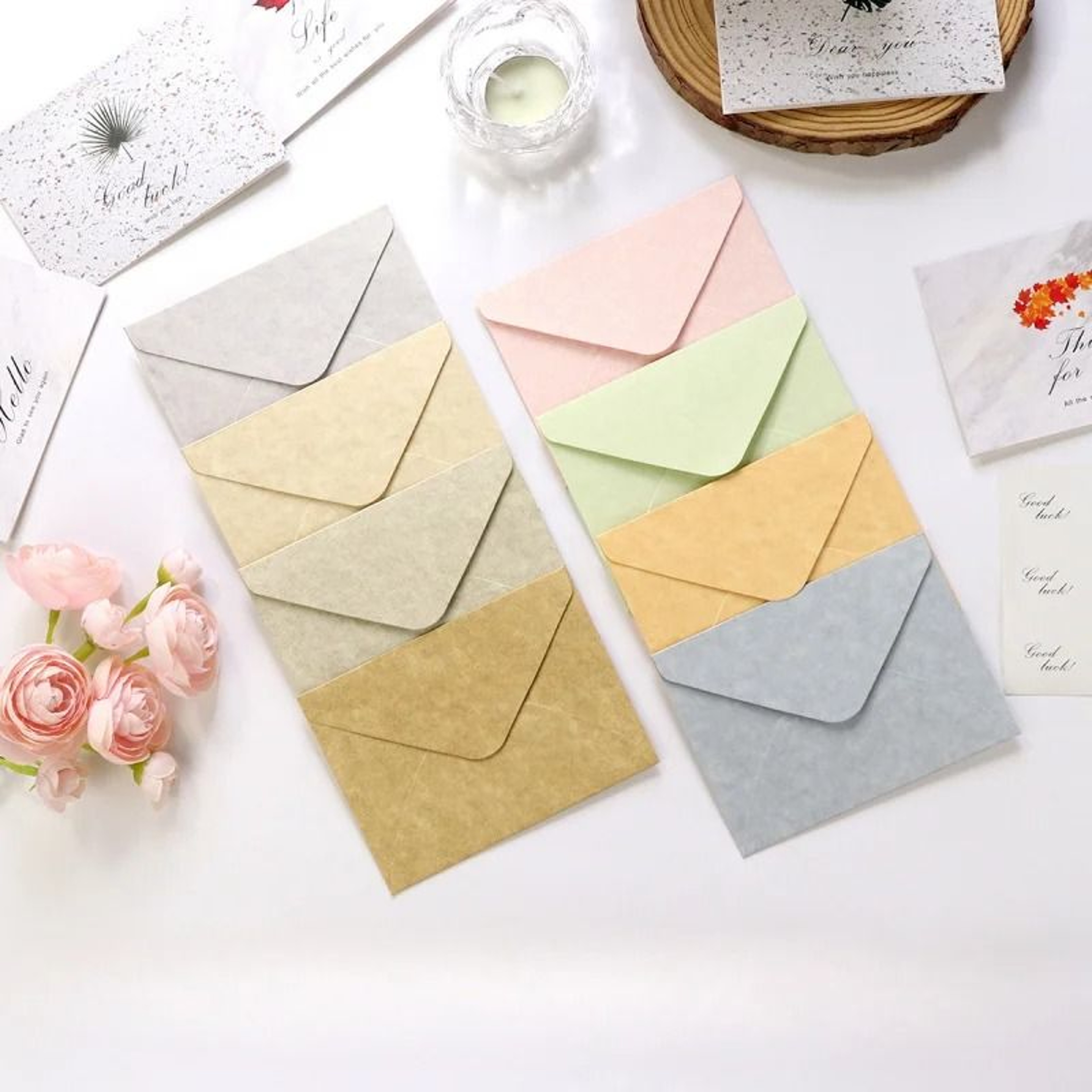 Sheepskin Textured Romantic Envelope Set For Invitations And Letters 0