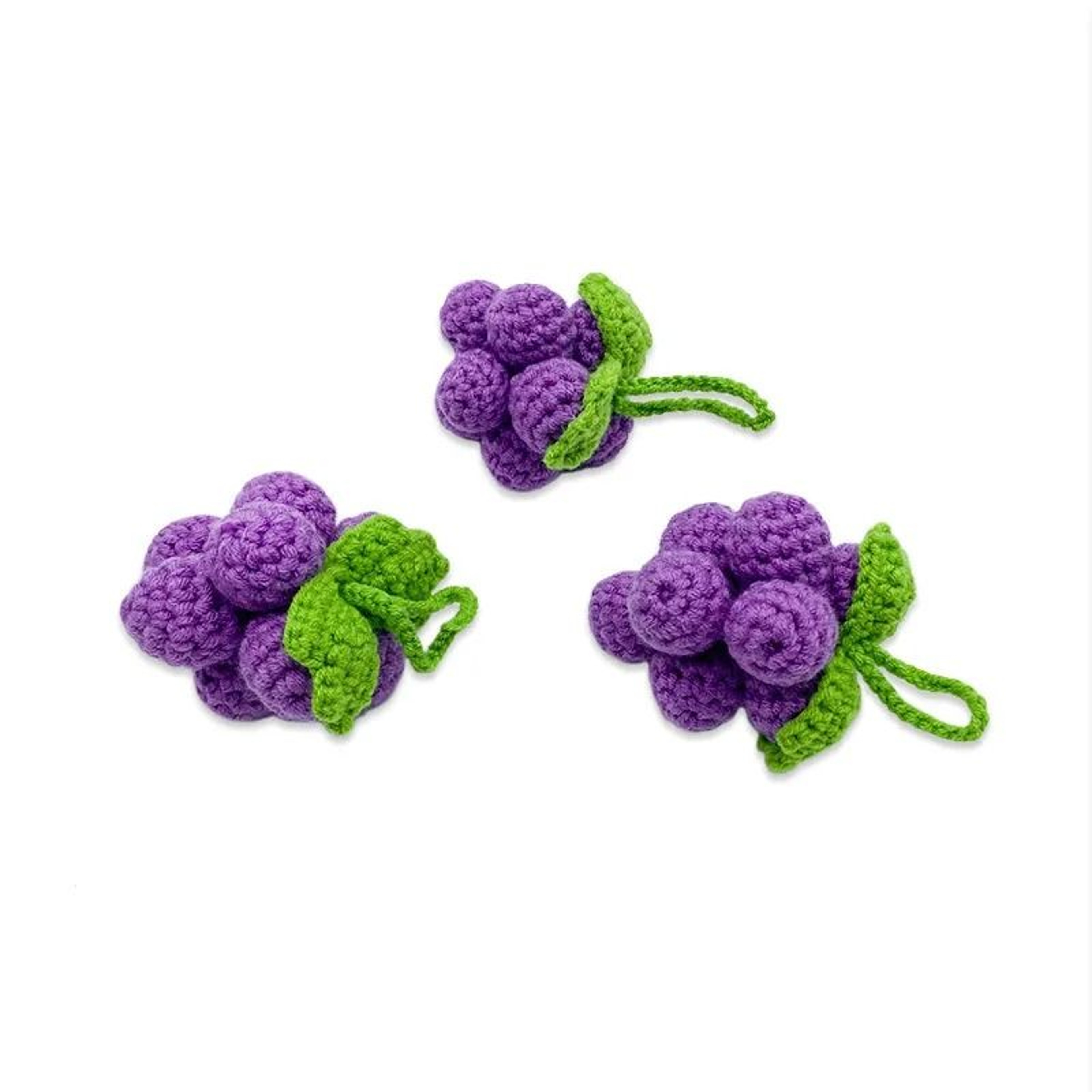 Handmade Crochet Grape Keychain Decorations Set 1