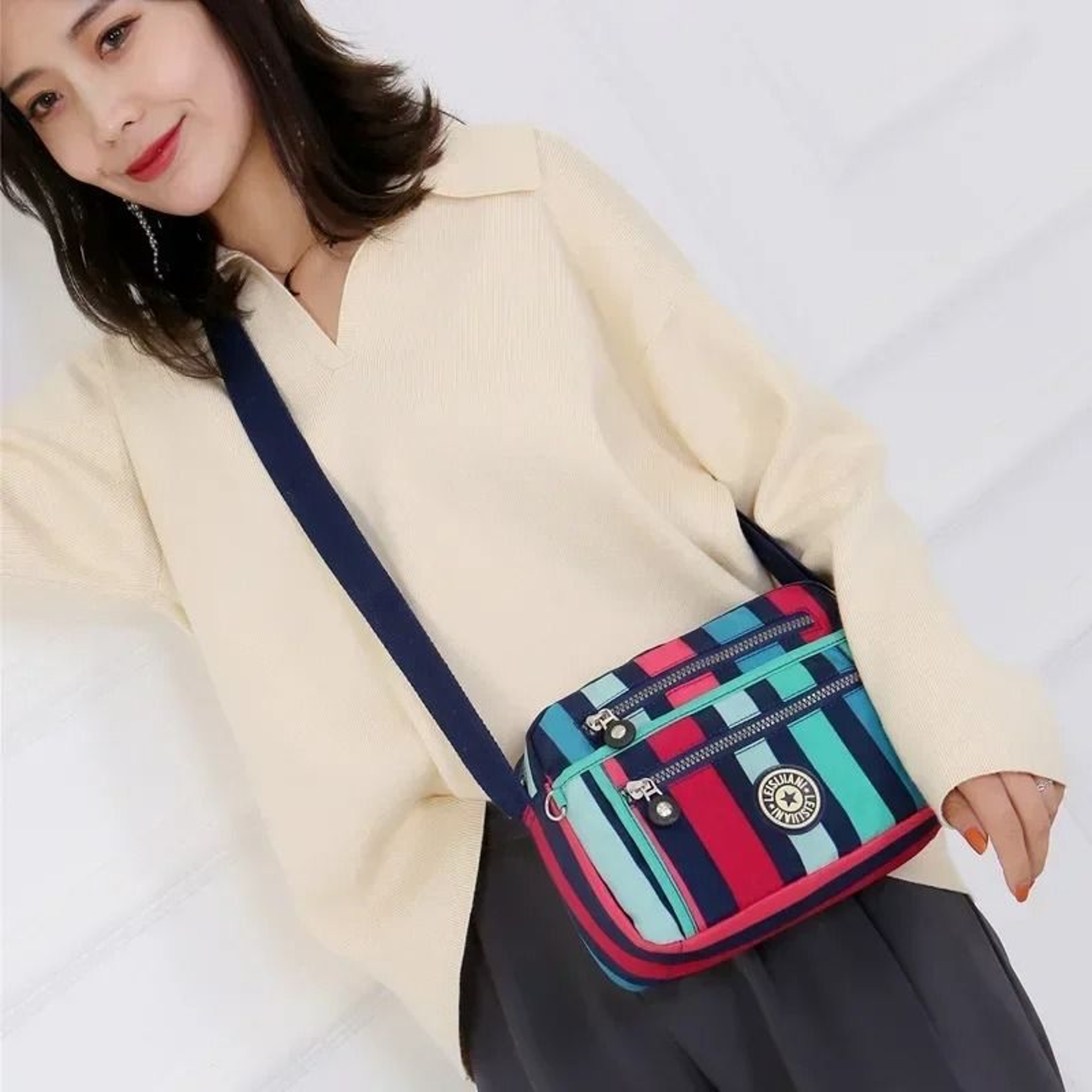 Versatile Waterproof Nylon Messenger Bag 2