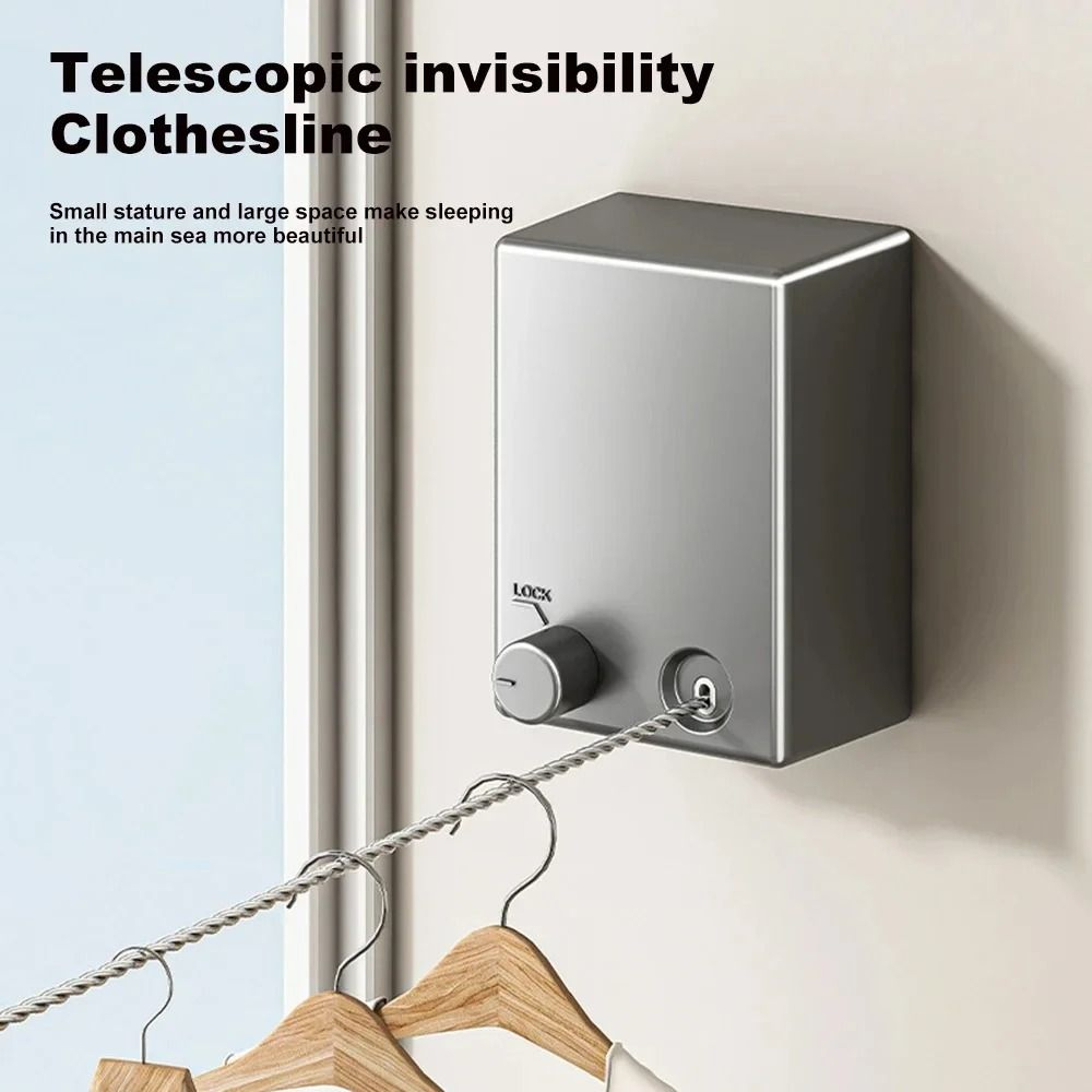 Heavy Duty Retractable Stainless Steel Clothesline 0