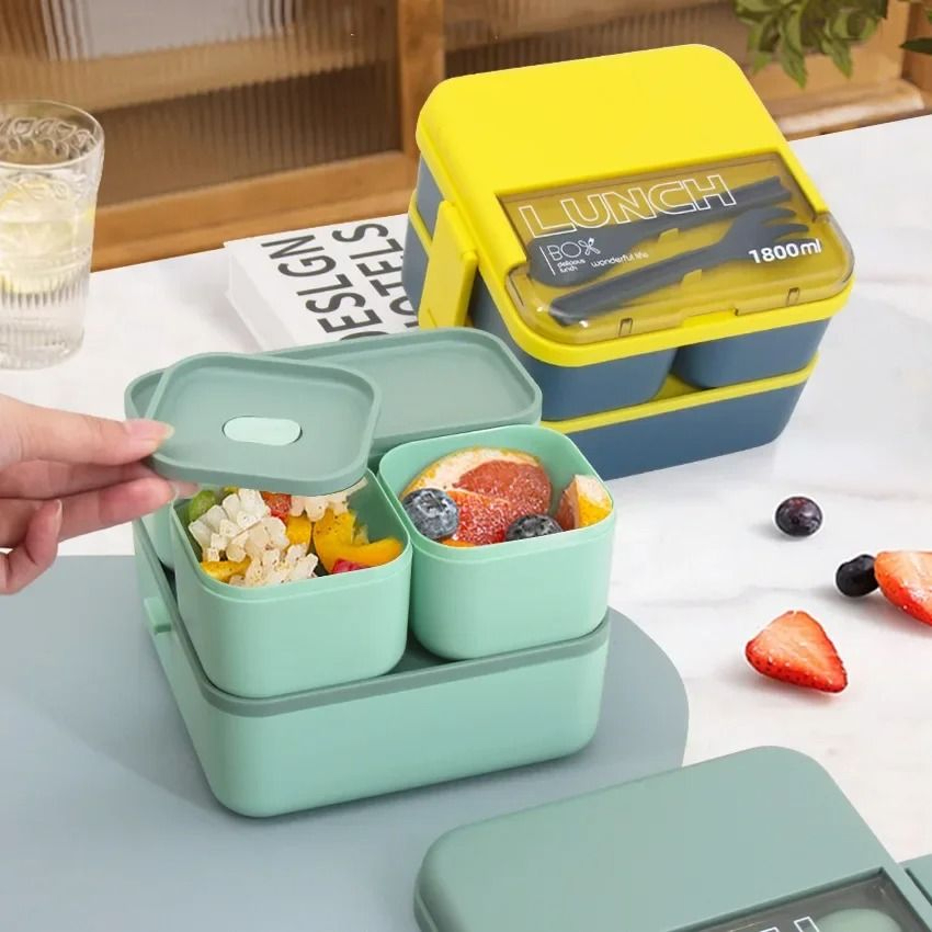 Portable Compartment Bento Lunch Box 2