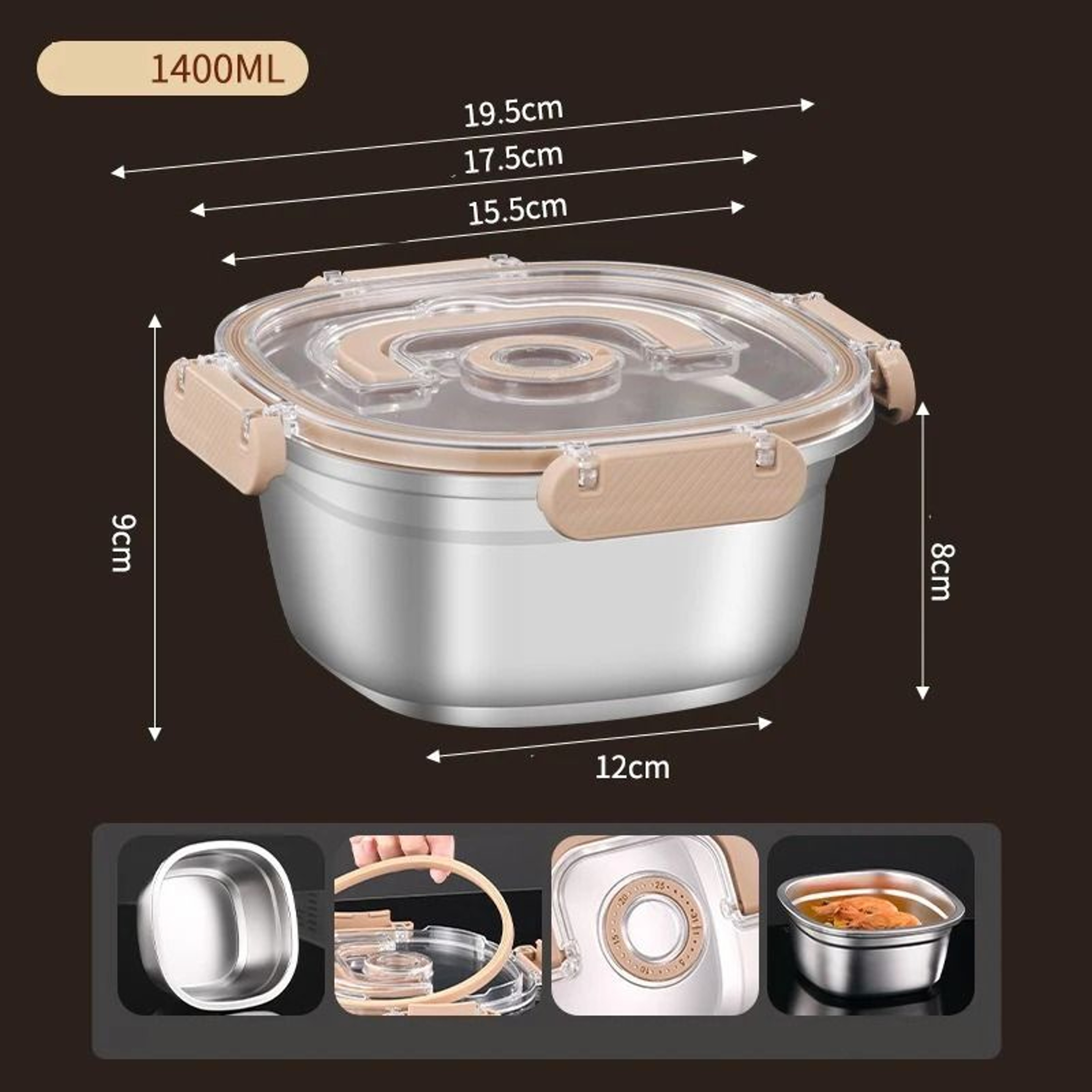 Gourmet Fresh Stainless Steel Lunch Box 8