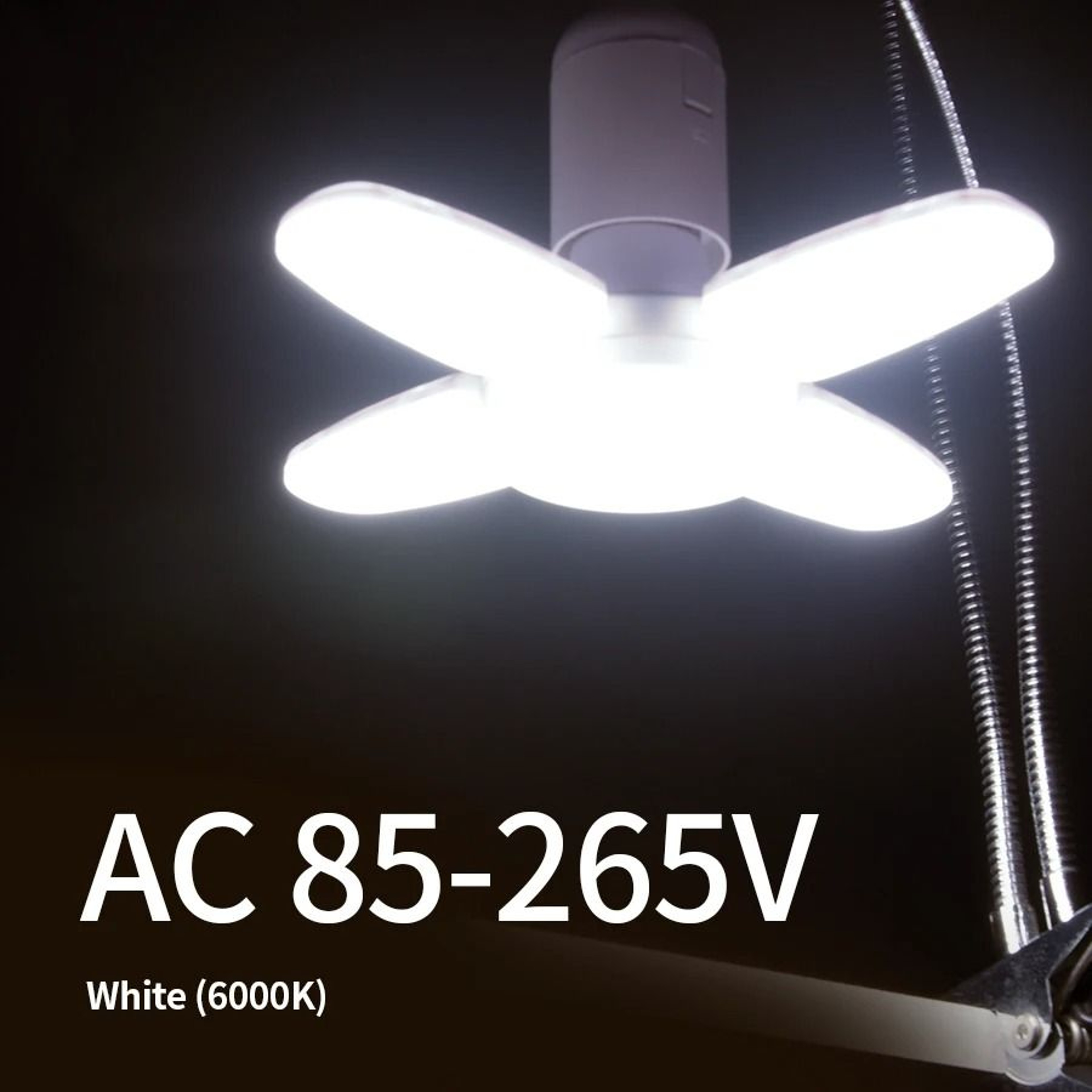 E27 Fan Shape LED Lamp Foldable 28W Light Bulb 8