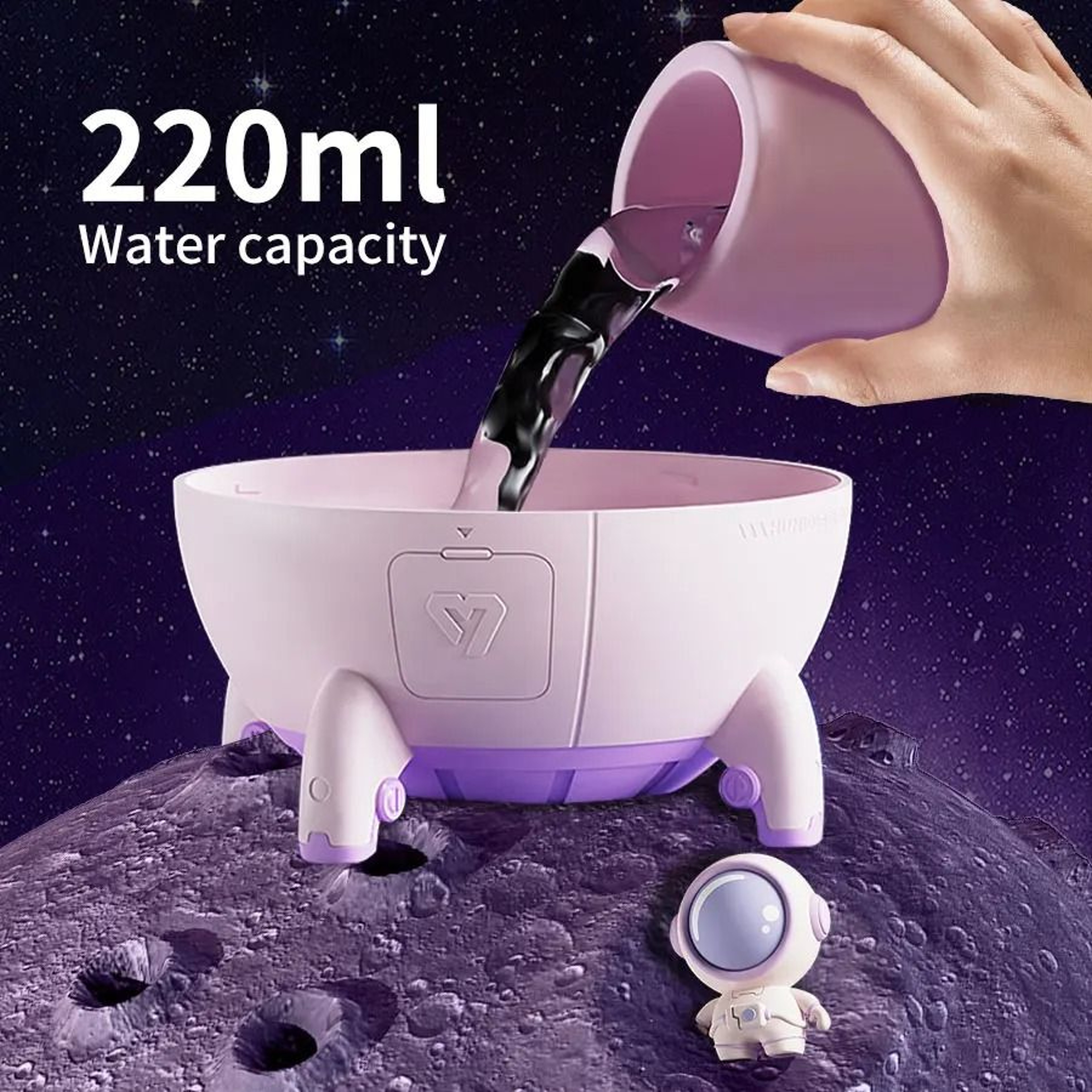220ML 74oz Space Capsule Air Humidifier Colorful Night Light 5